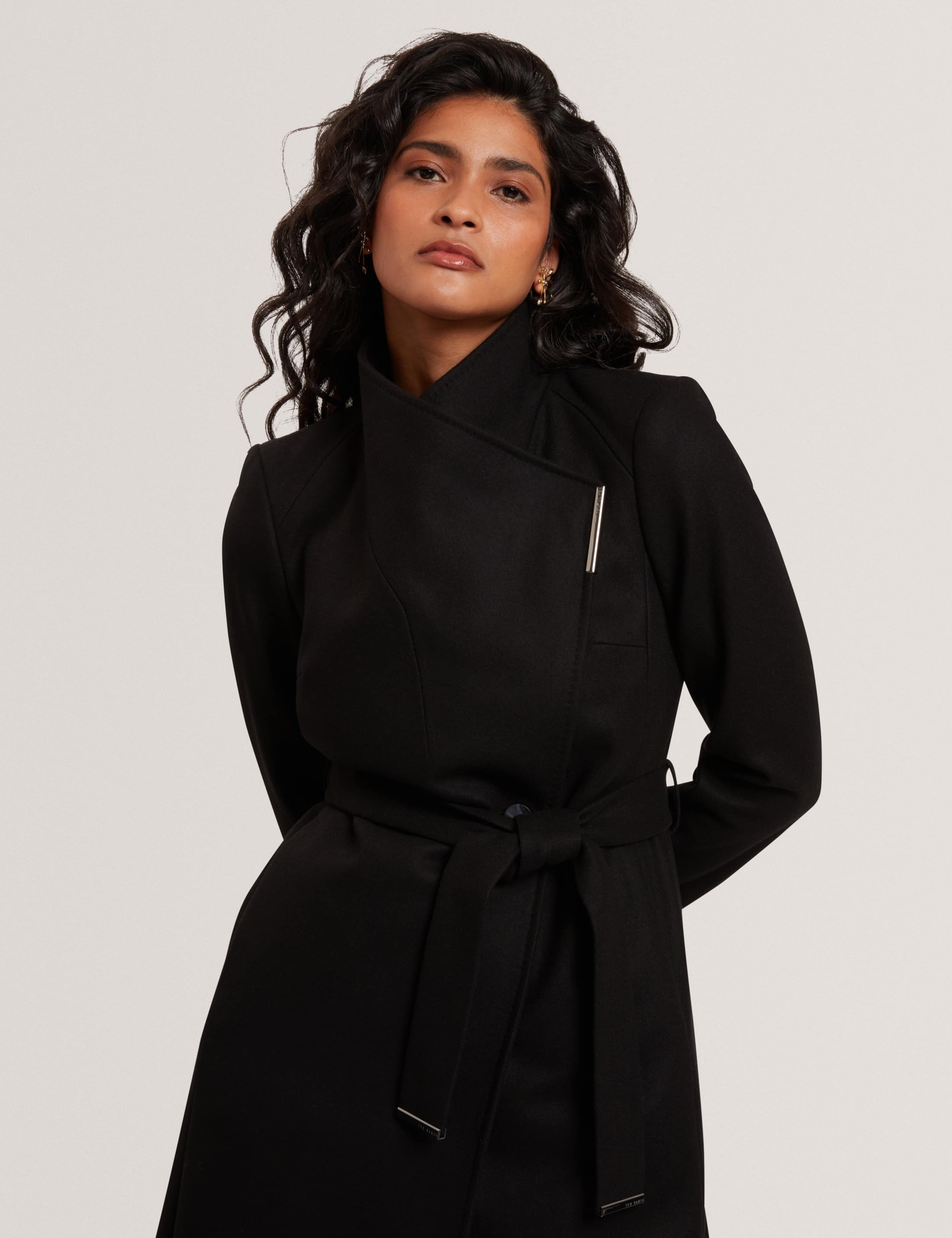 Wool Rich Belted Longline Wrap Coat 4 of 6