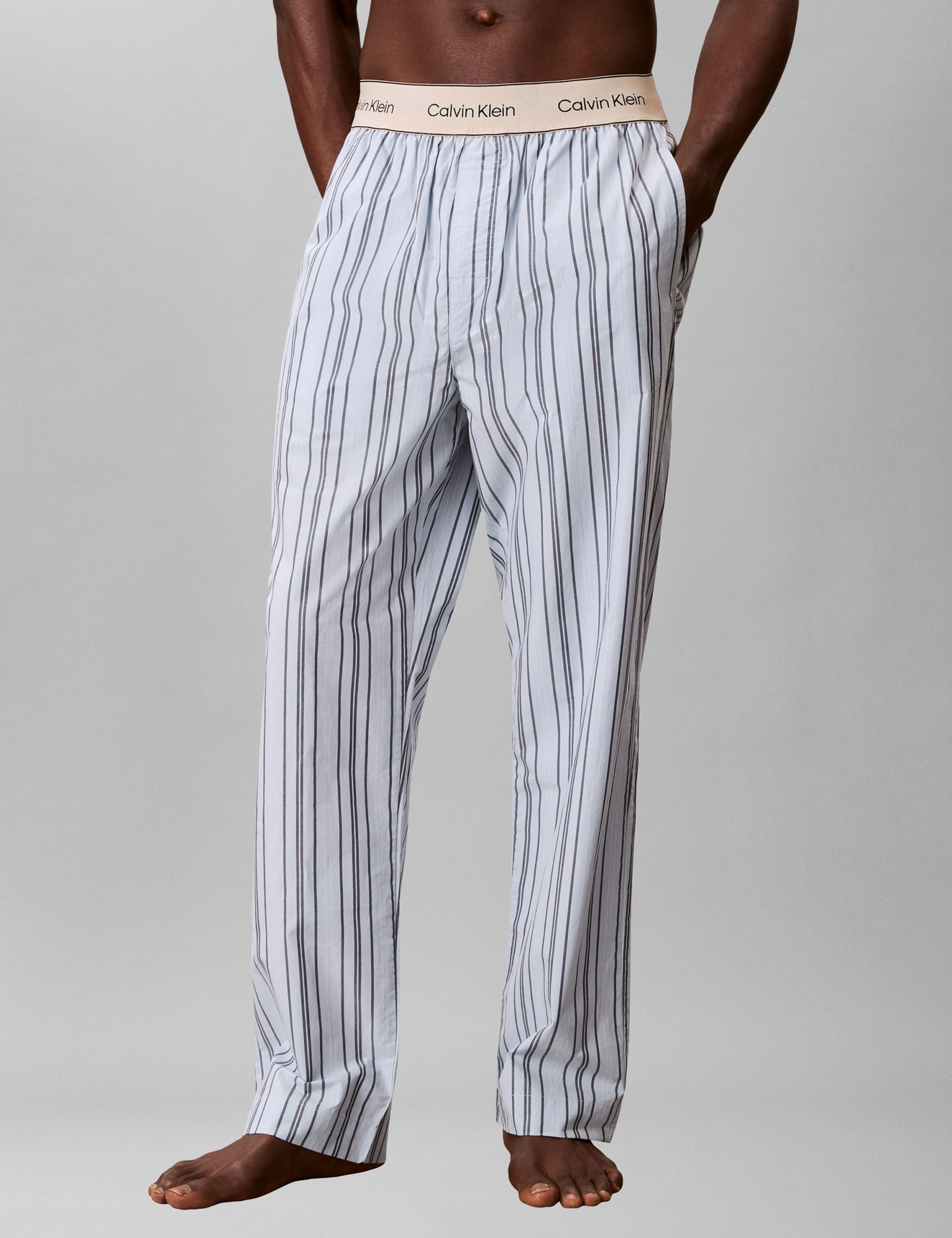 Pure Cotton Poplin Striped Pyjama Bottoms 1 of 4