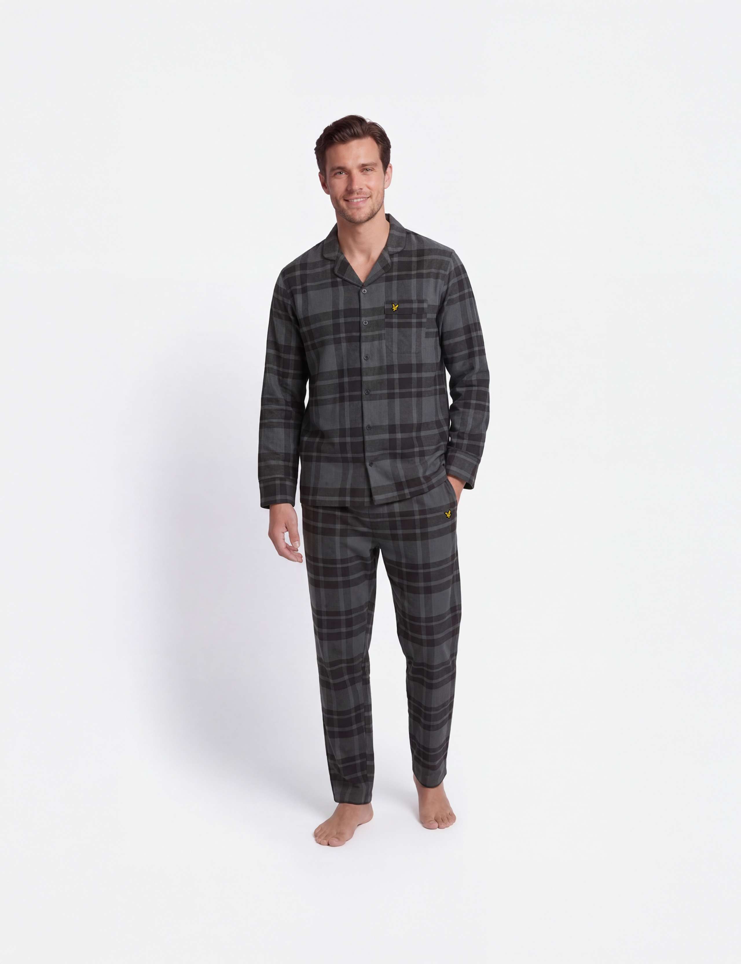 Pure Cotton Checked Pyjama Set 1 of 7