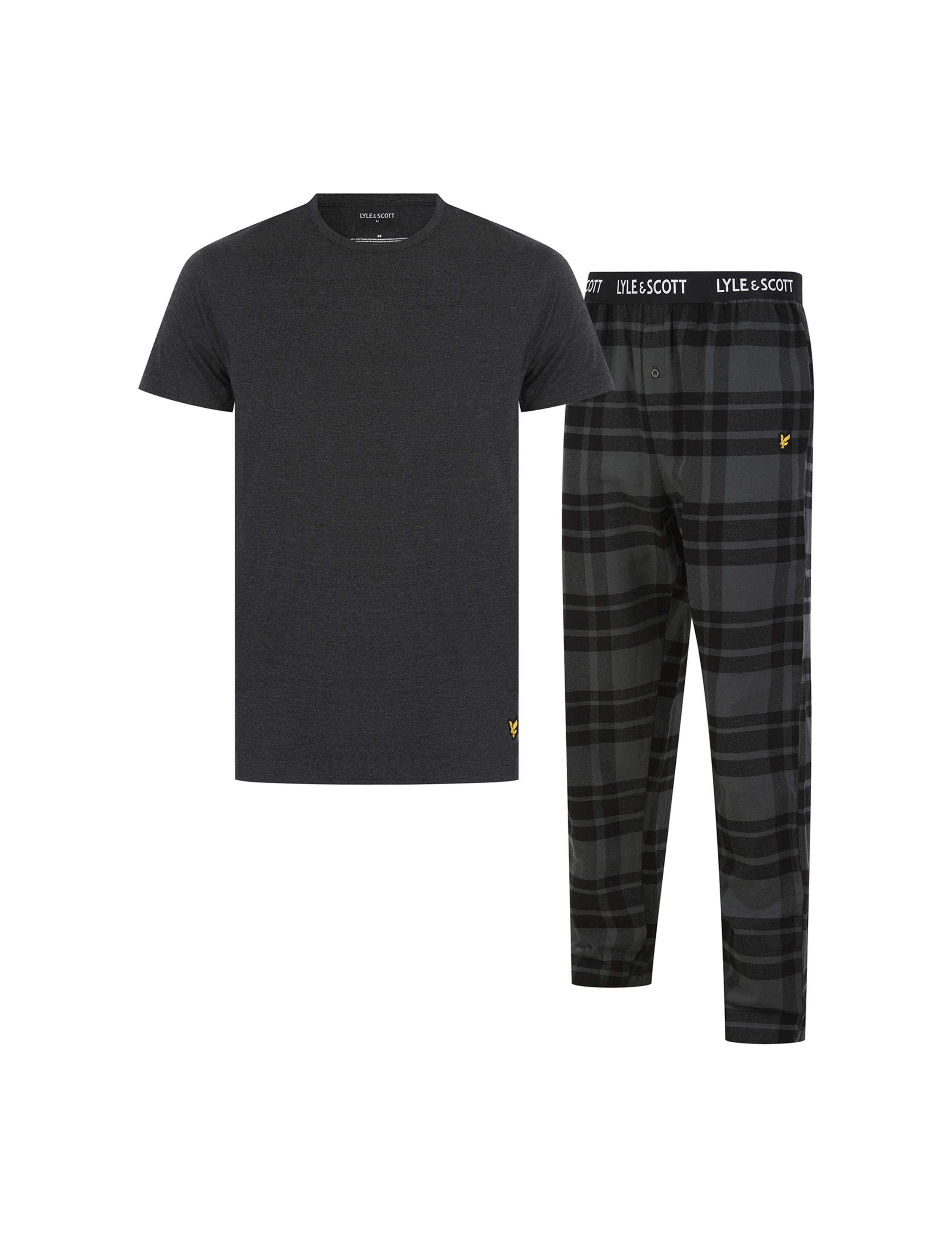 Cotton Rich Checked Loungewear Set 2 of 7