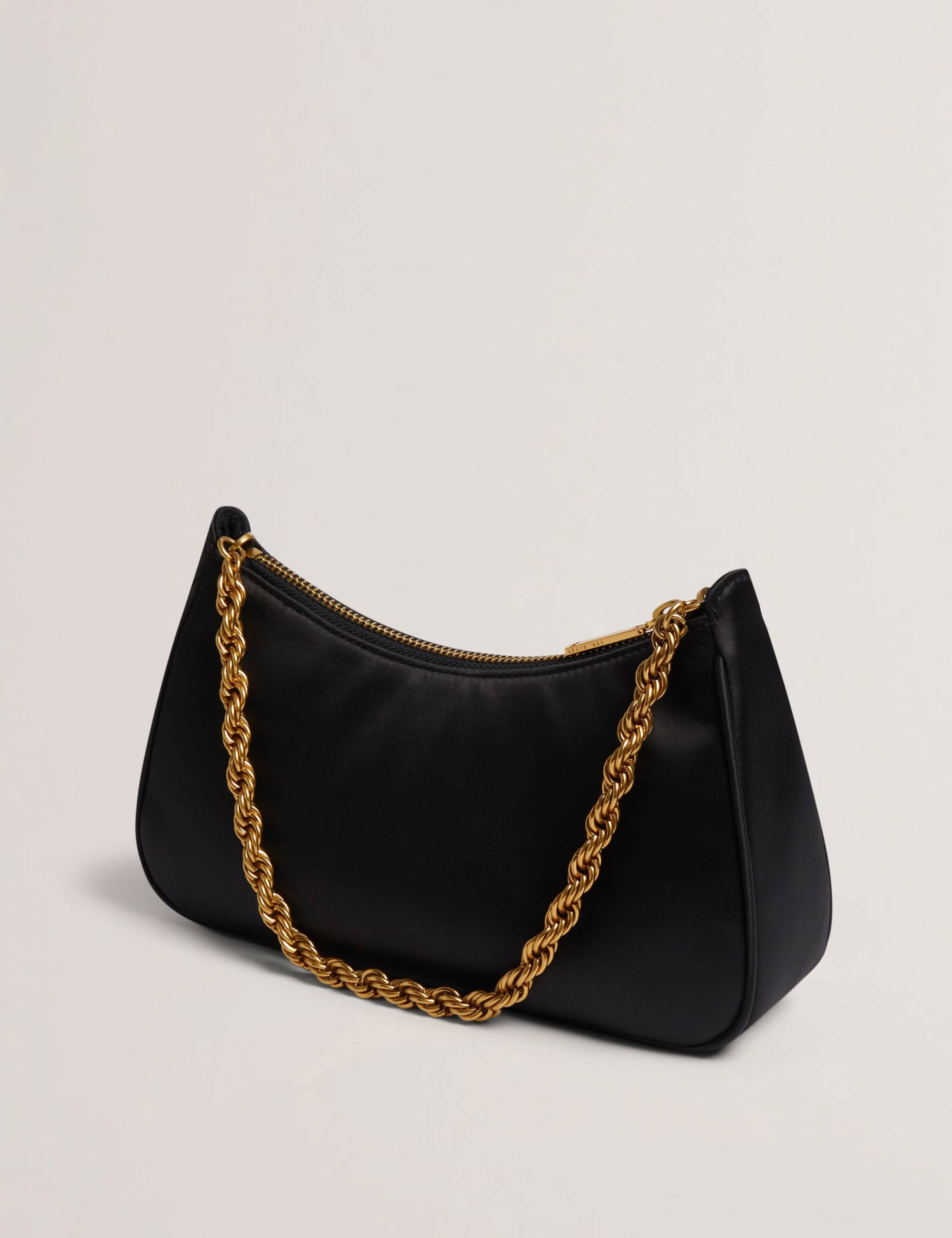 Satin Chain Detail Shoulder Bag 2 of 5