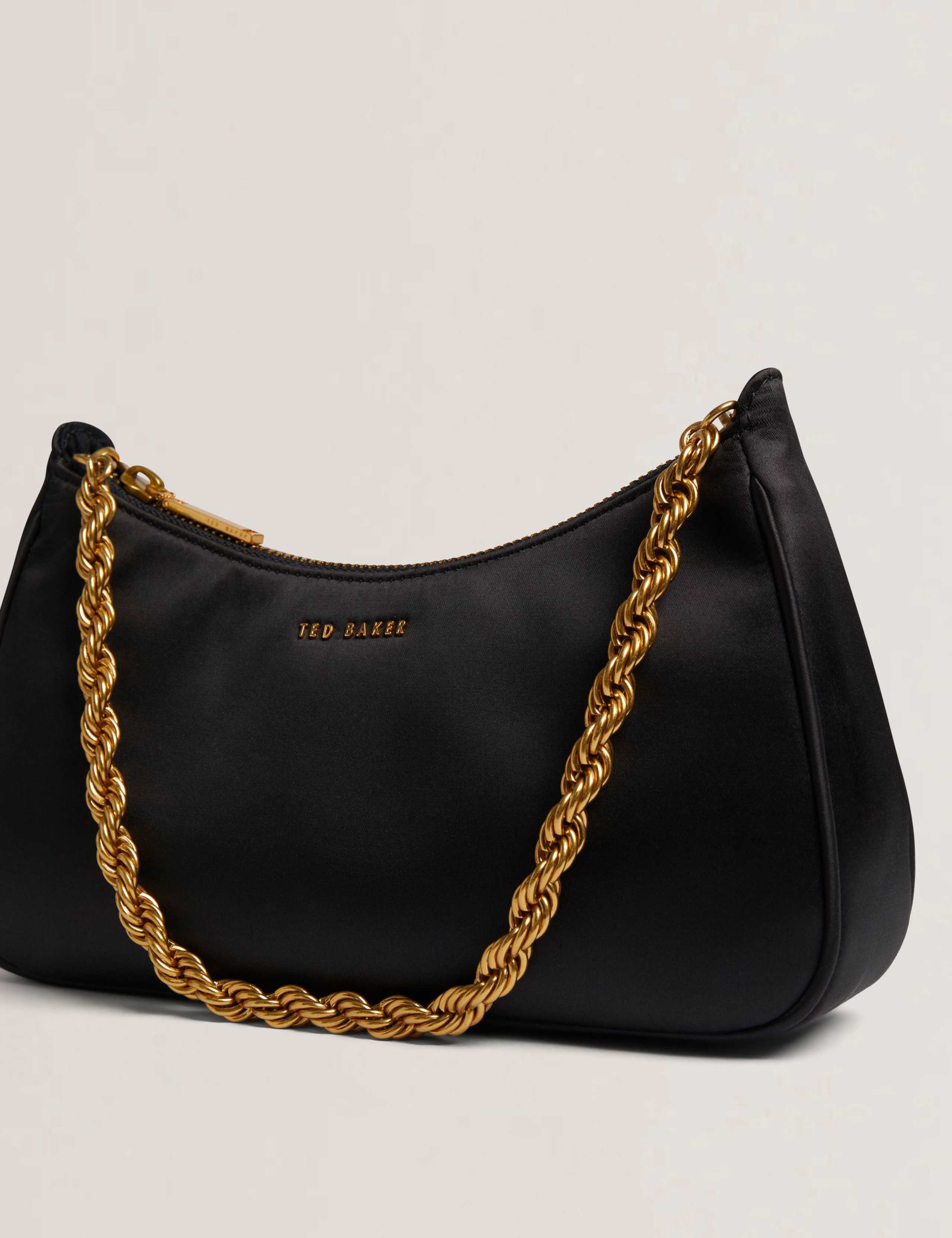 Satin Chain Detail Shoulder Bag 3 of 5