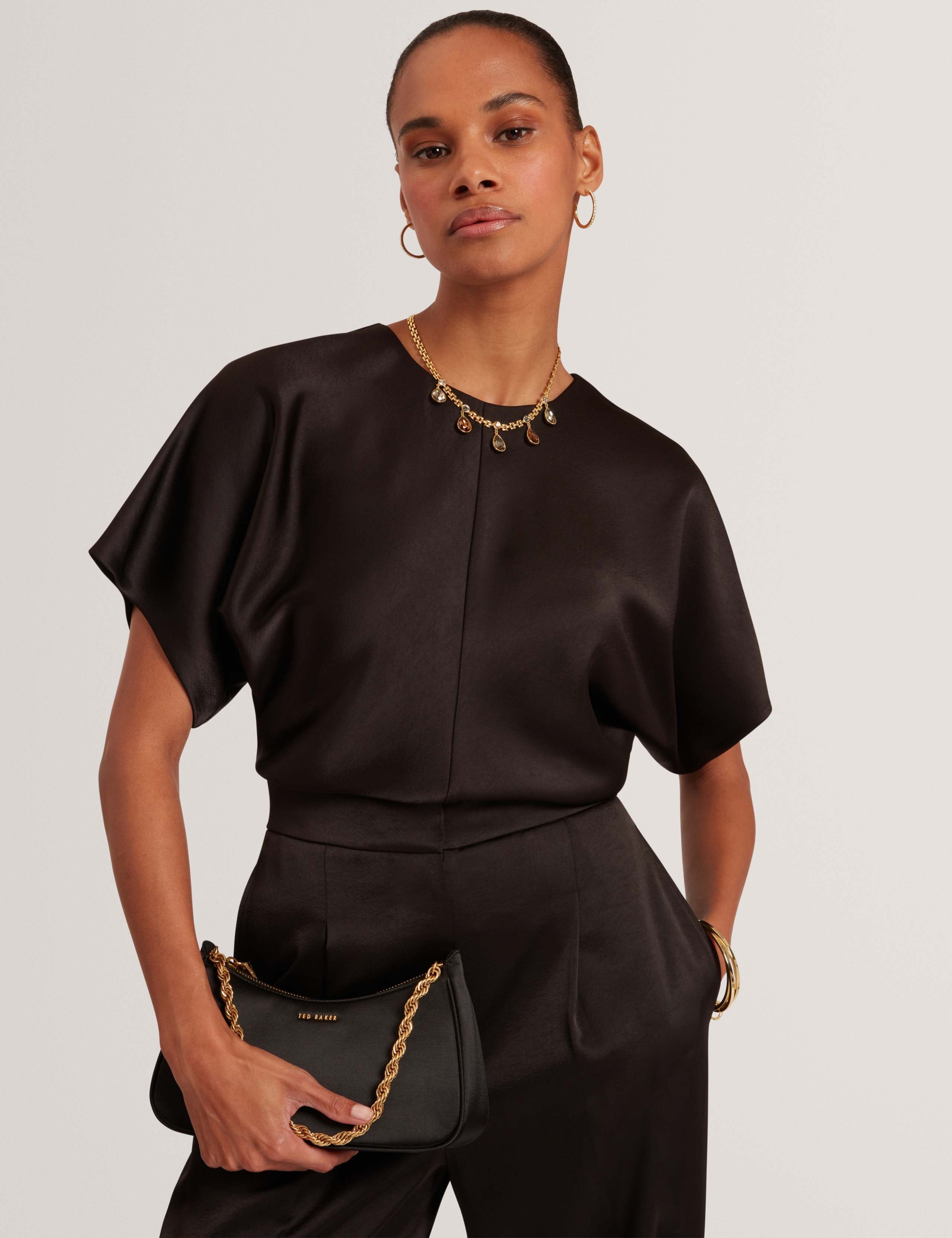 Satin Chain Detail Shoulder Bag 5 of 5