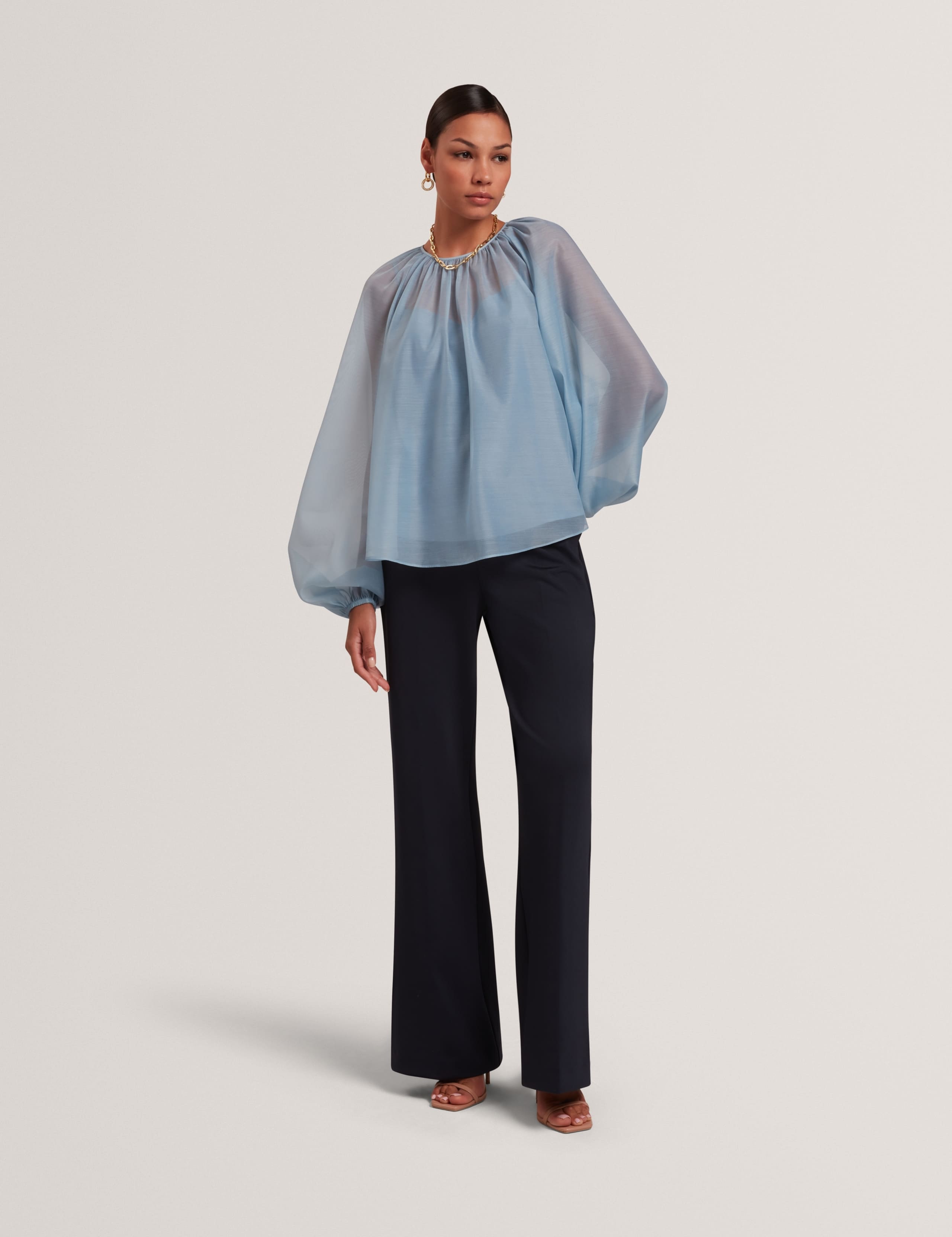 Organza Puff Sleeve Blouse 1 of 7