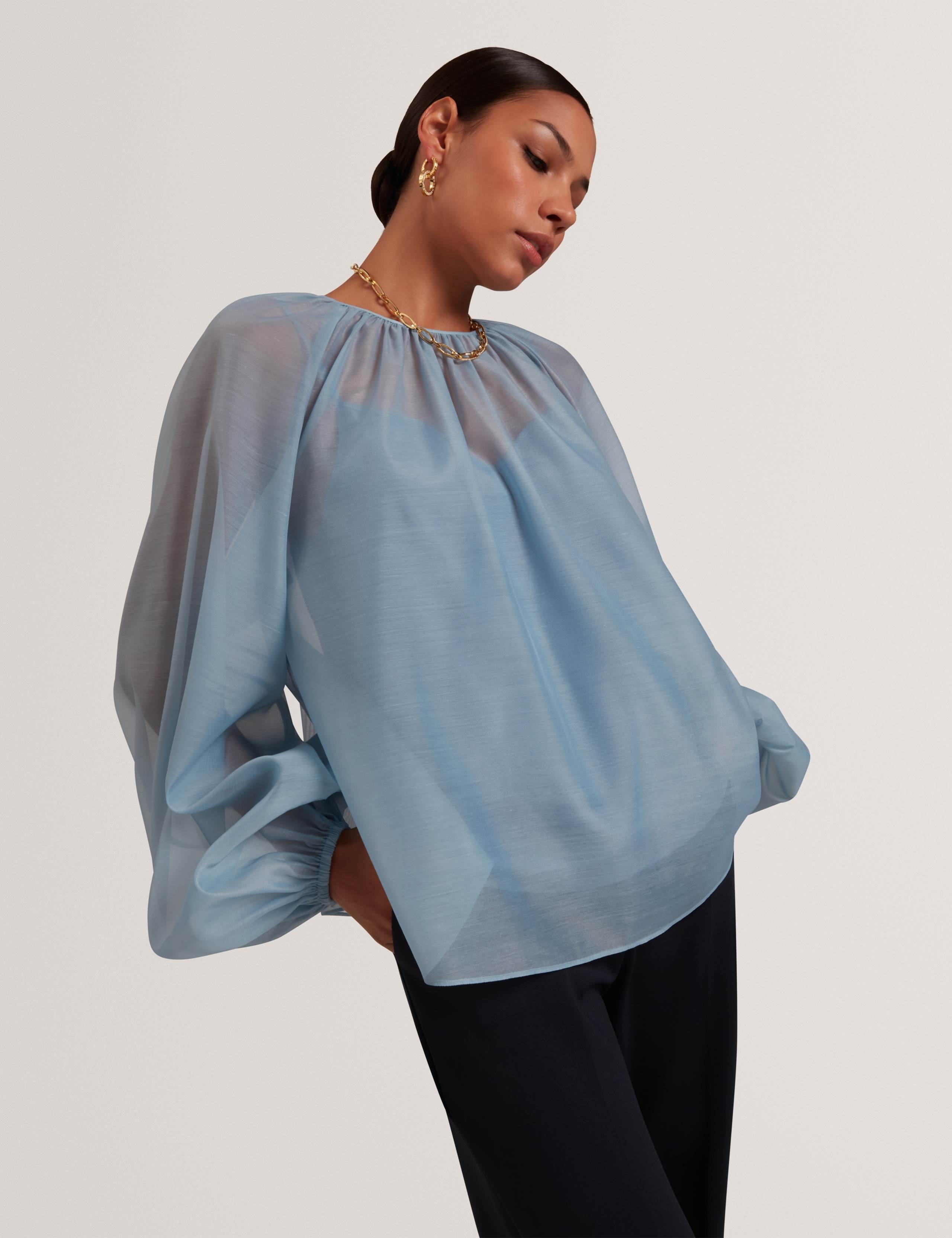 Organza Puff Sleeve Blouse 7 of 7