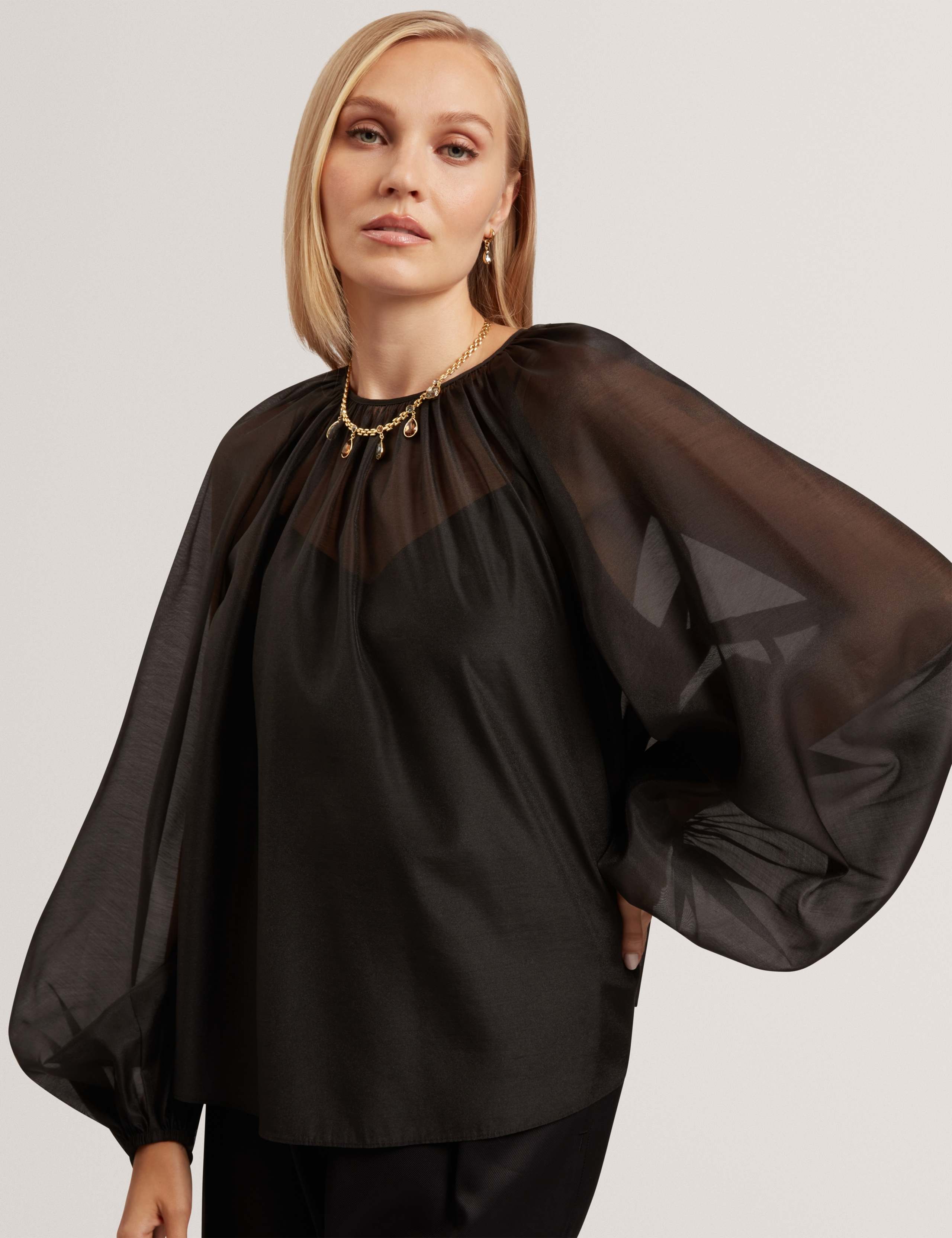 Organza Puff Sleeve Blouse 3 of 6