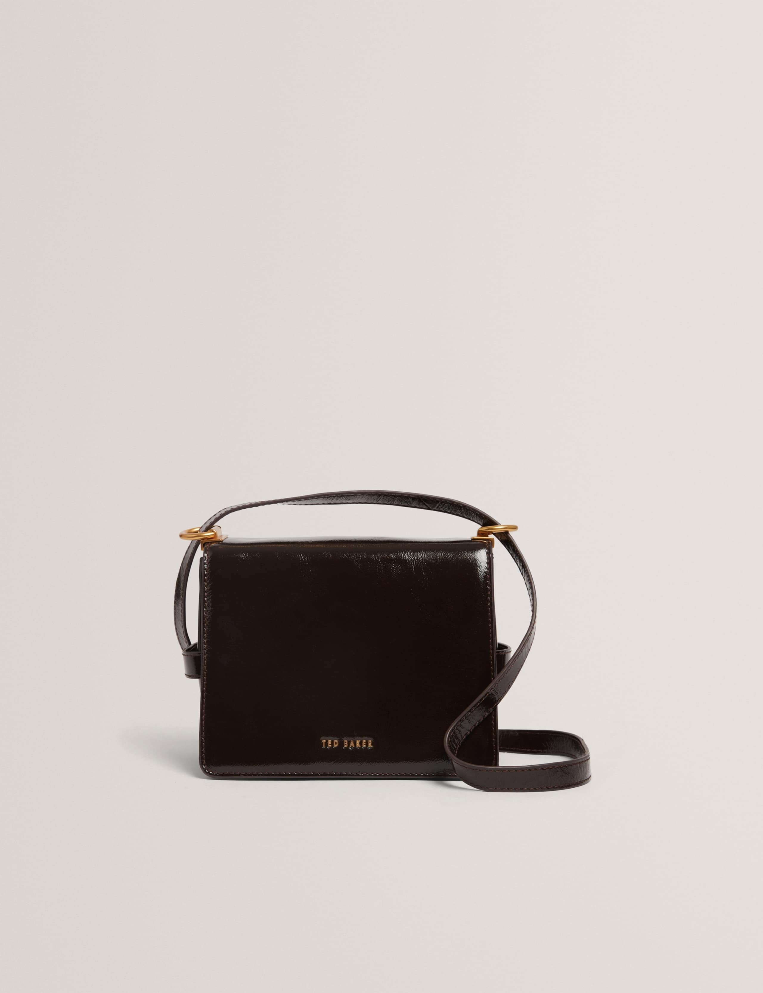 Leather Patent Finish Cross Body Bag 1 of 5