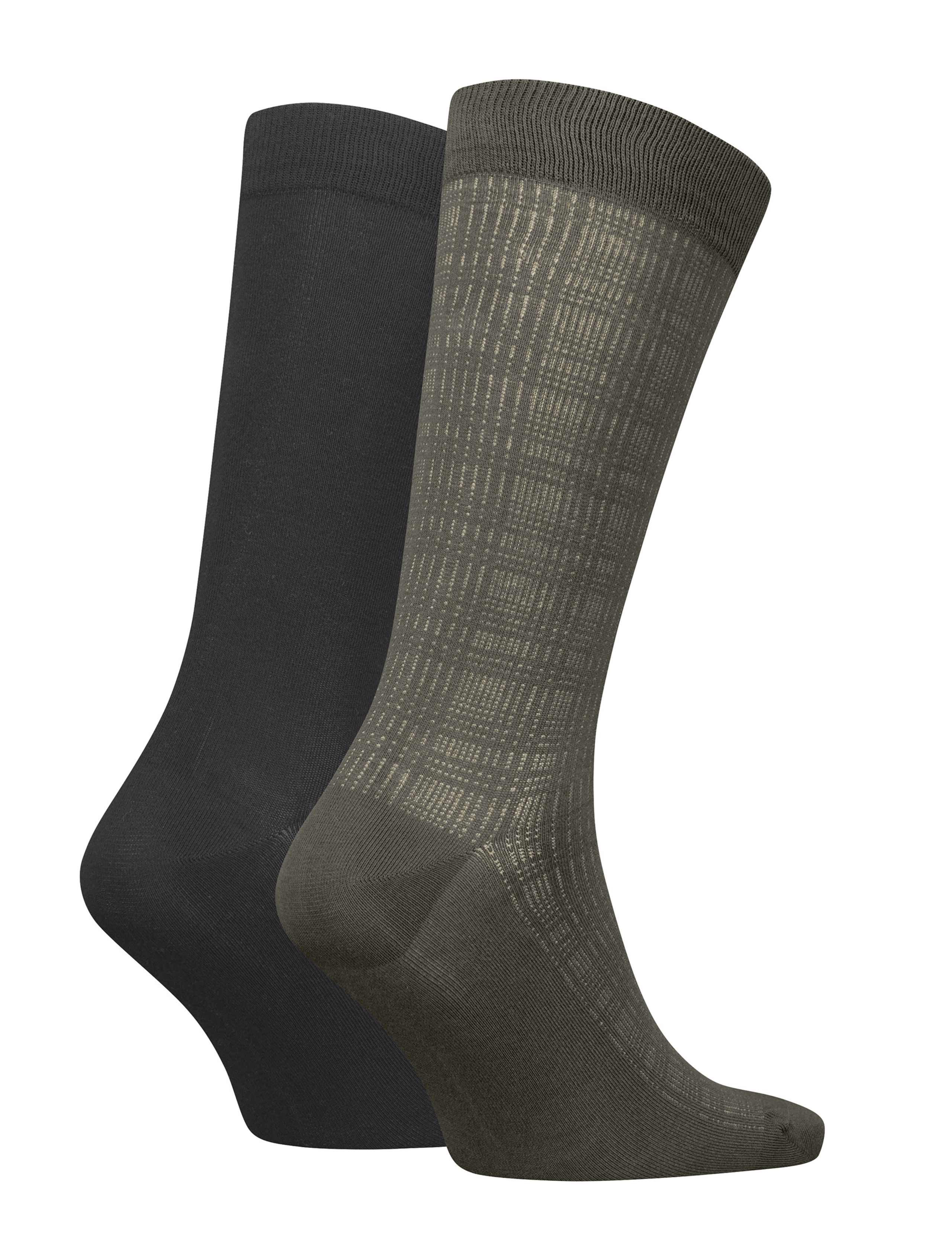 Checked Cotton Rich Socks 1 of 2
