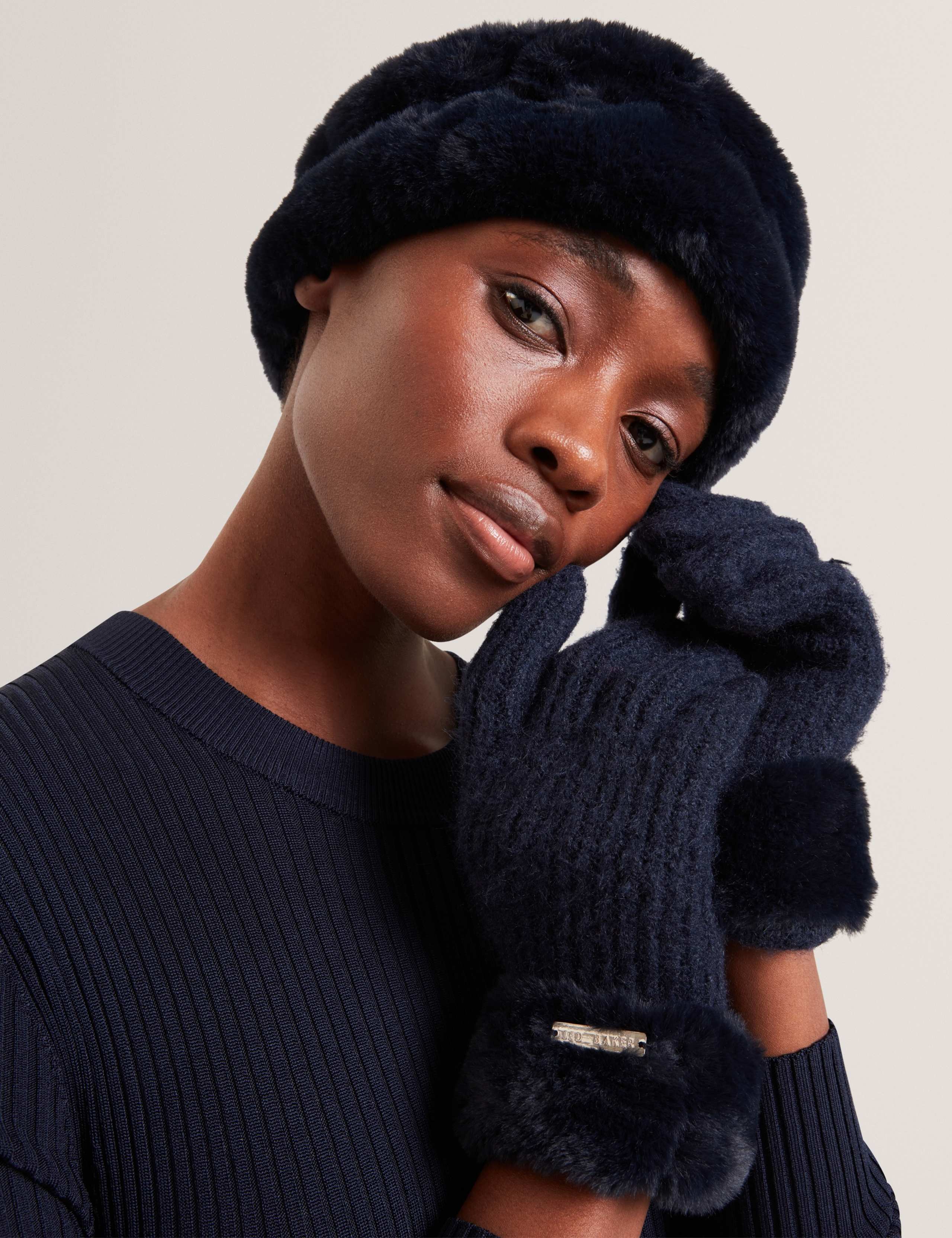 Faux Fur Headband & Gloves 3 of 4