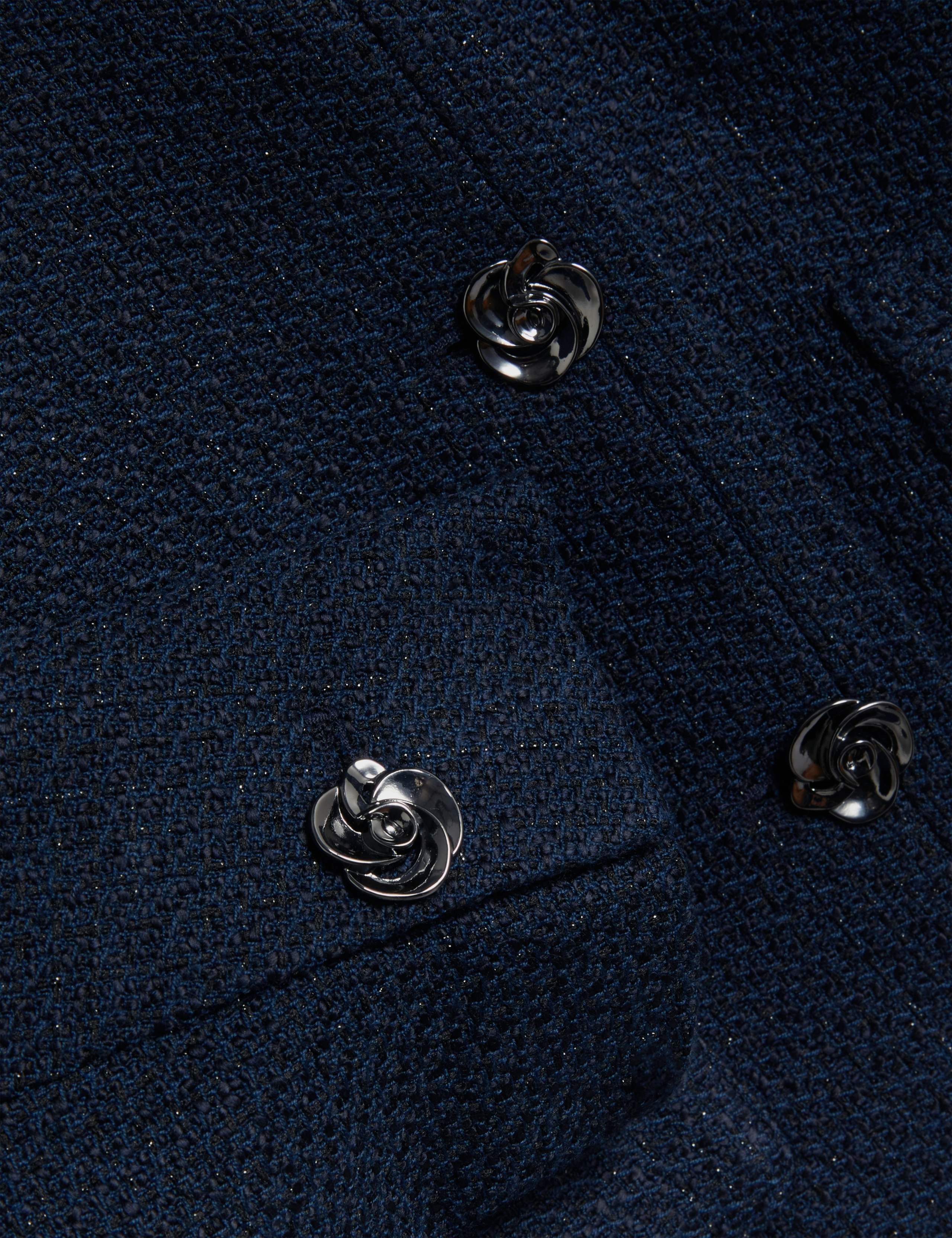 Bouclé Collarless Cropped Tailored Jacket 7 of 7