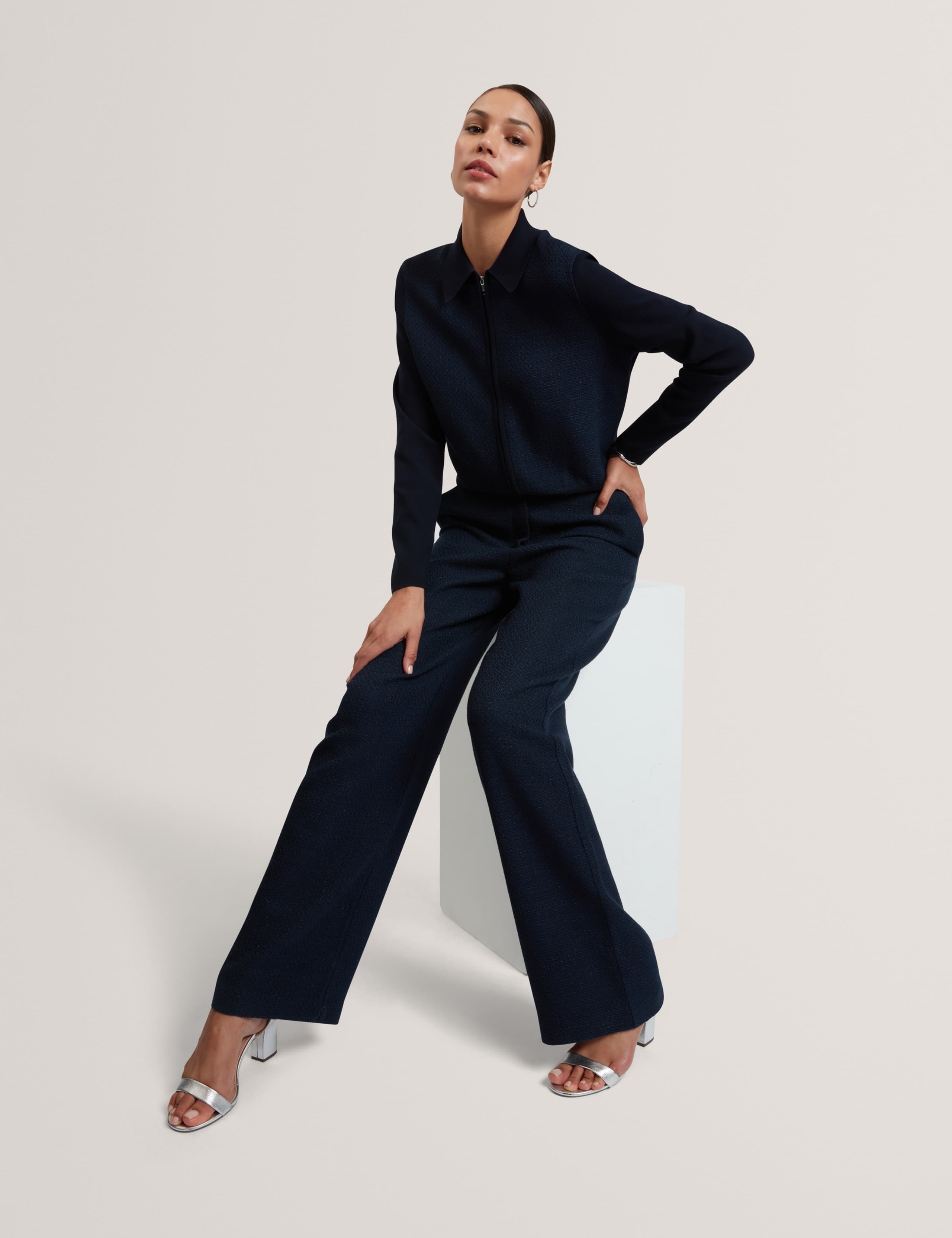 Boucle Tailored Straight Leg Trousers 3 of 7