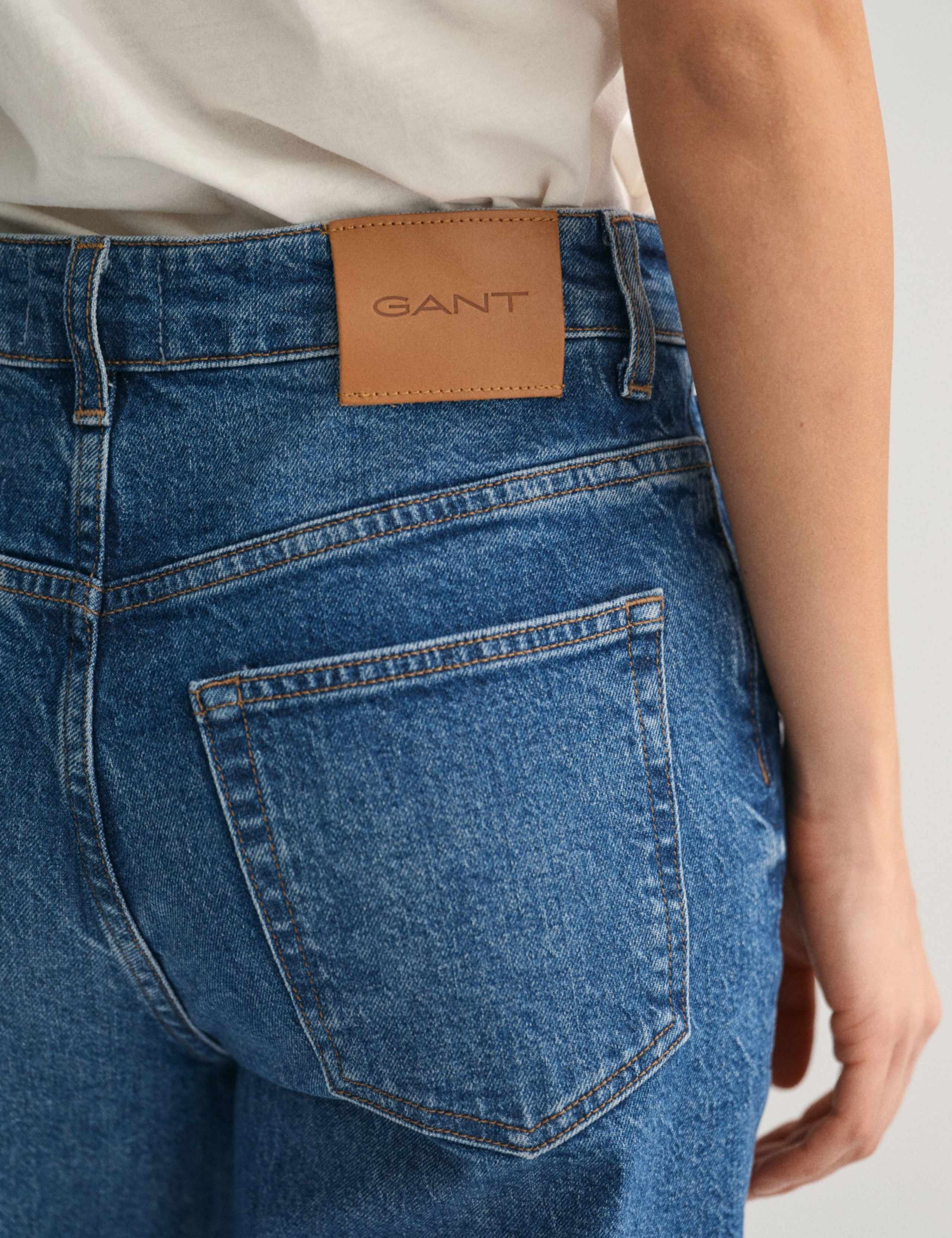 High Waisted Straight Leg Ankle Grazer Jeans 3 of 7