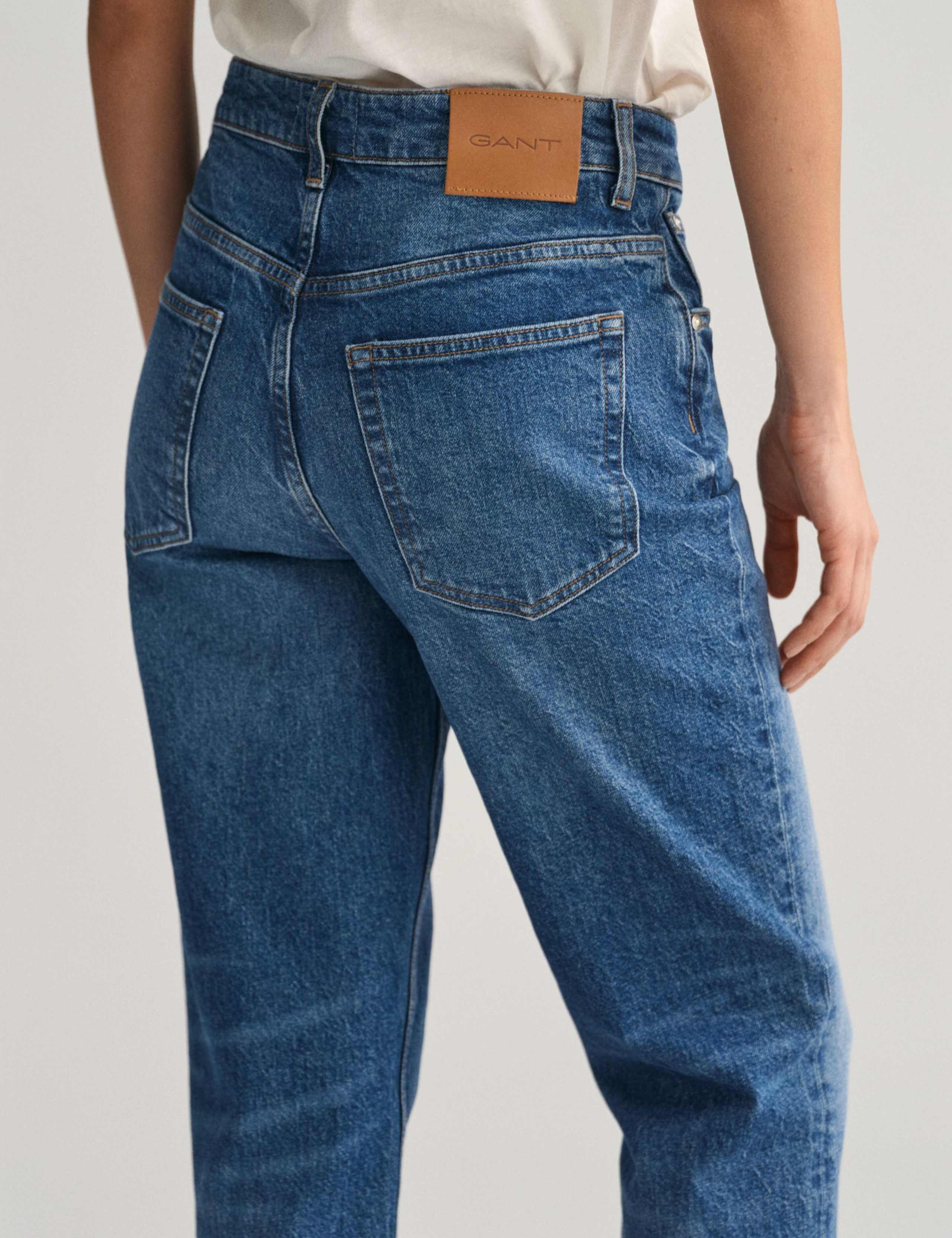 High Waisted Straight Leg Ankle Grazer Jeans 4 of 7