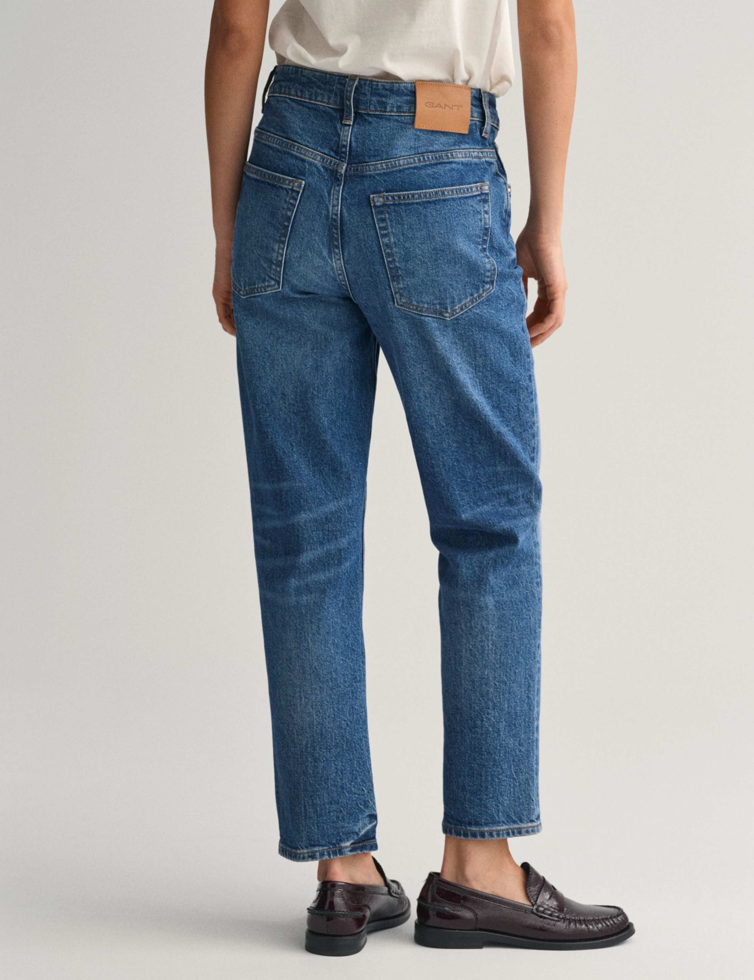 High Waisted Straight Leg Ankle Grazer Jeans 6 of 7