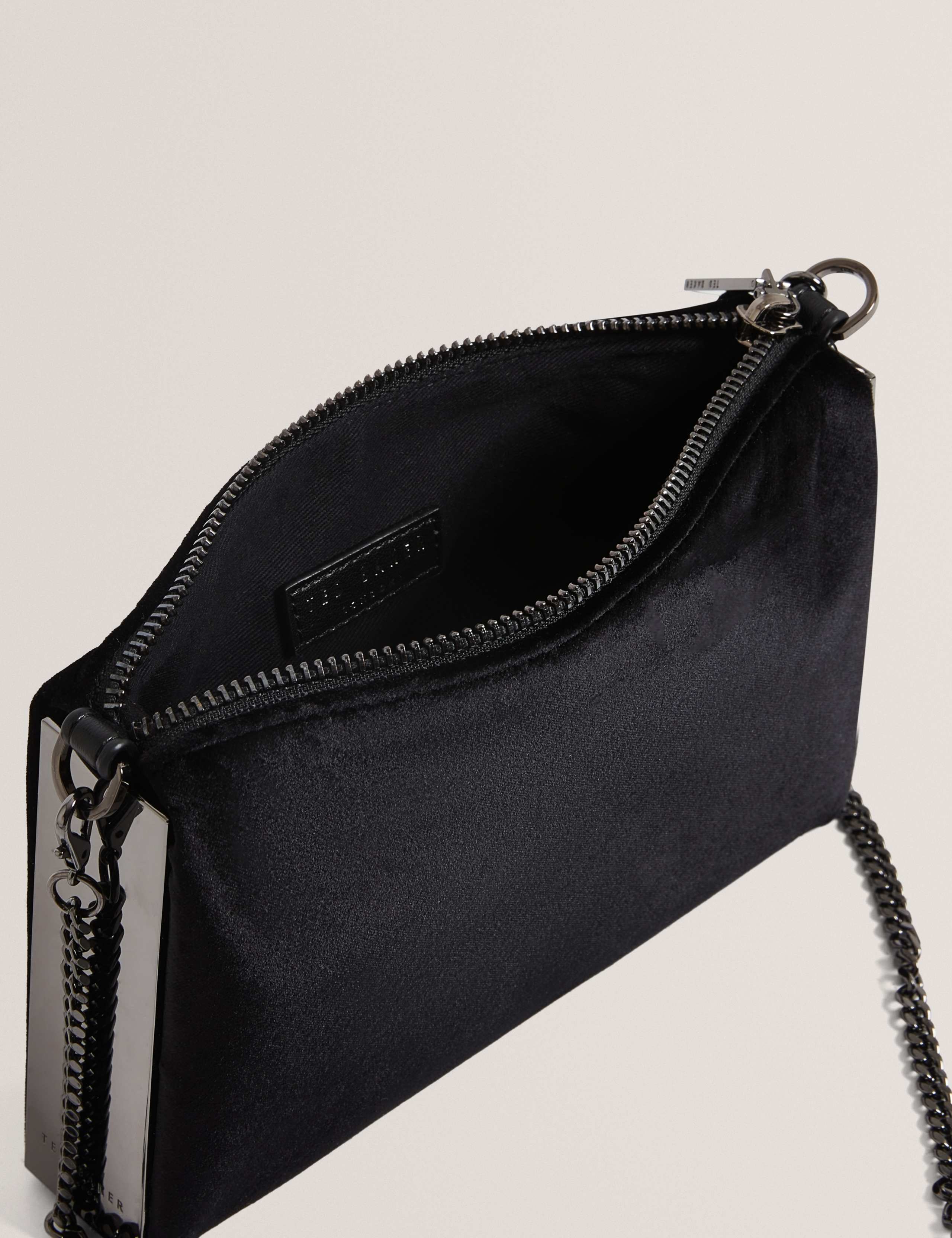 Velvet Chain Strap Crossbody Clutch Bag 4 of 5