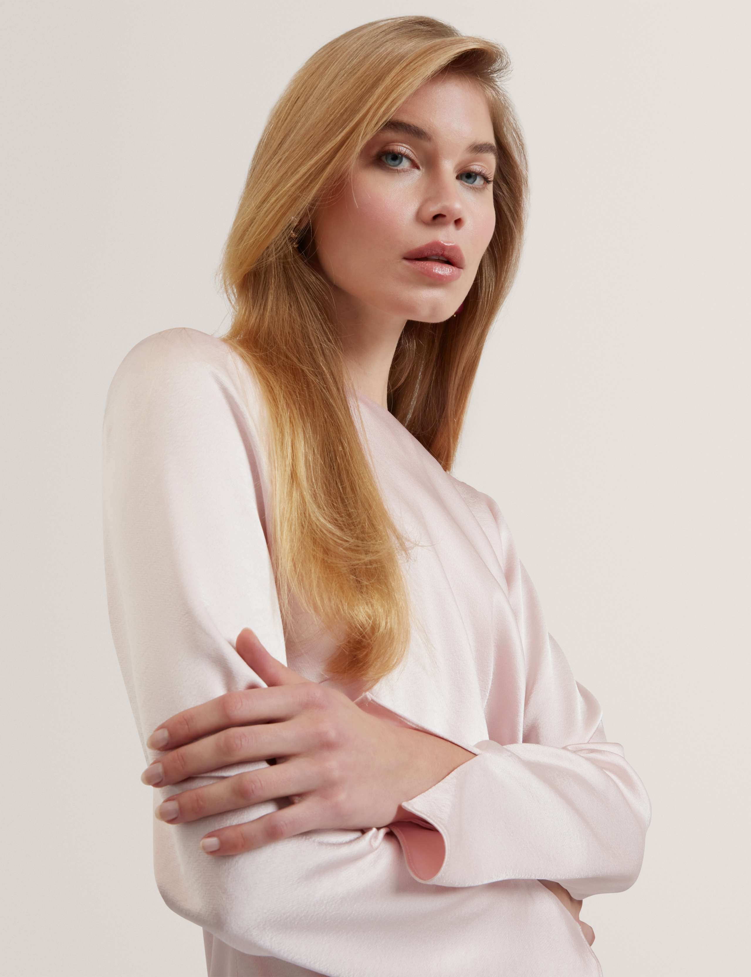 Satin Diagonal Waist Maxi Dress 4 of 7