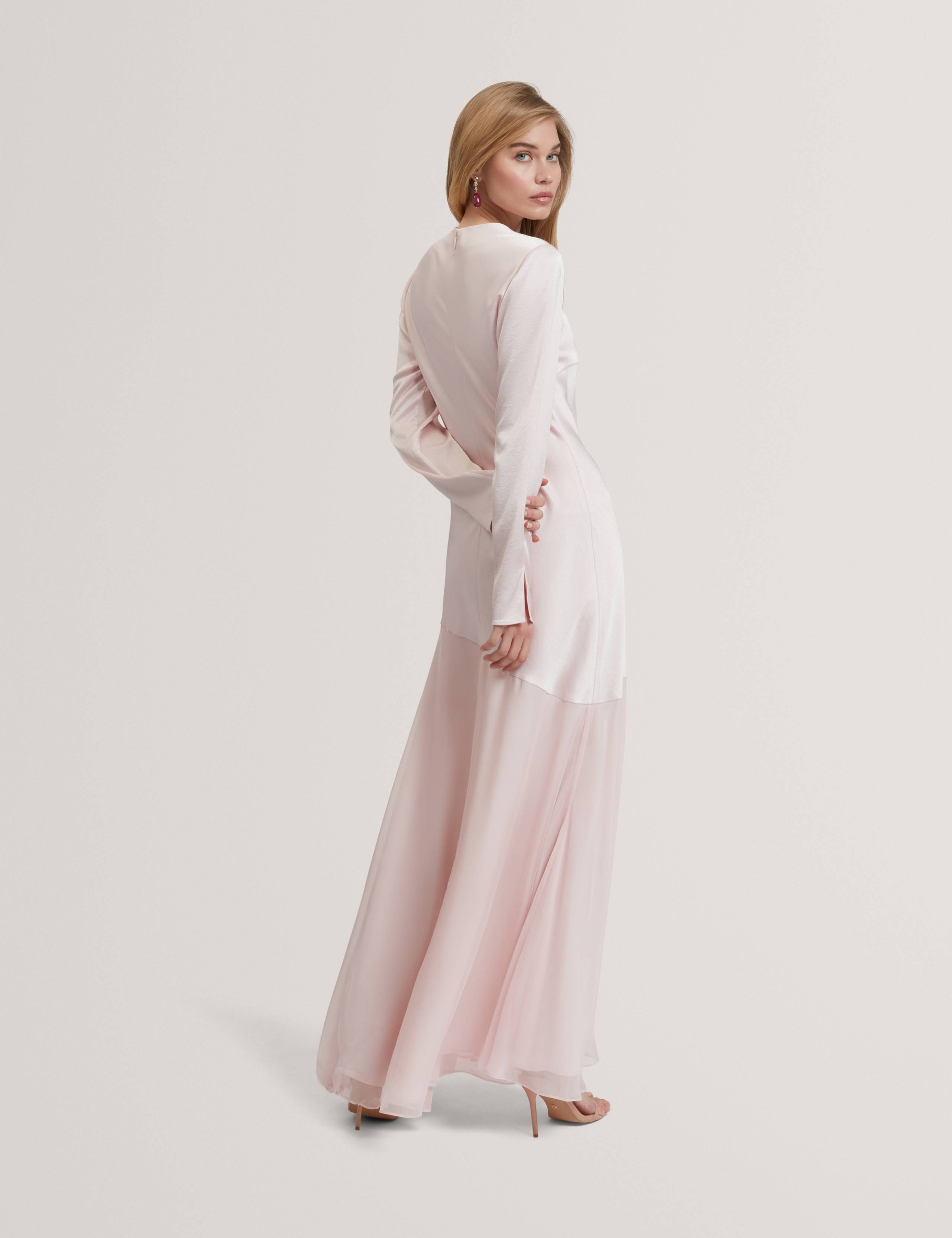 Satin Diagonal Waist Maxi Dress 5 of 7