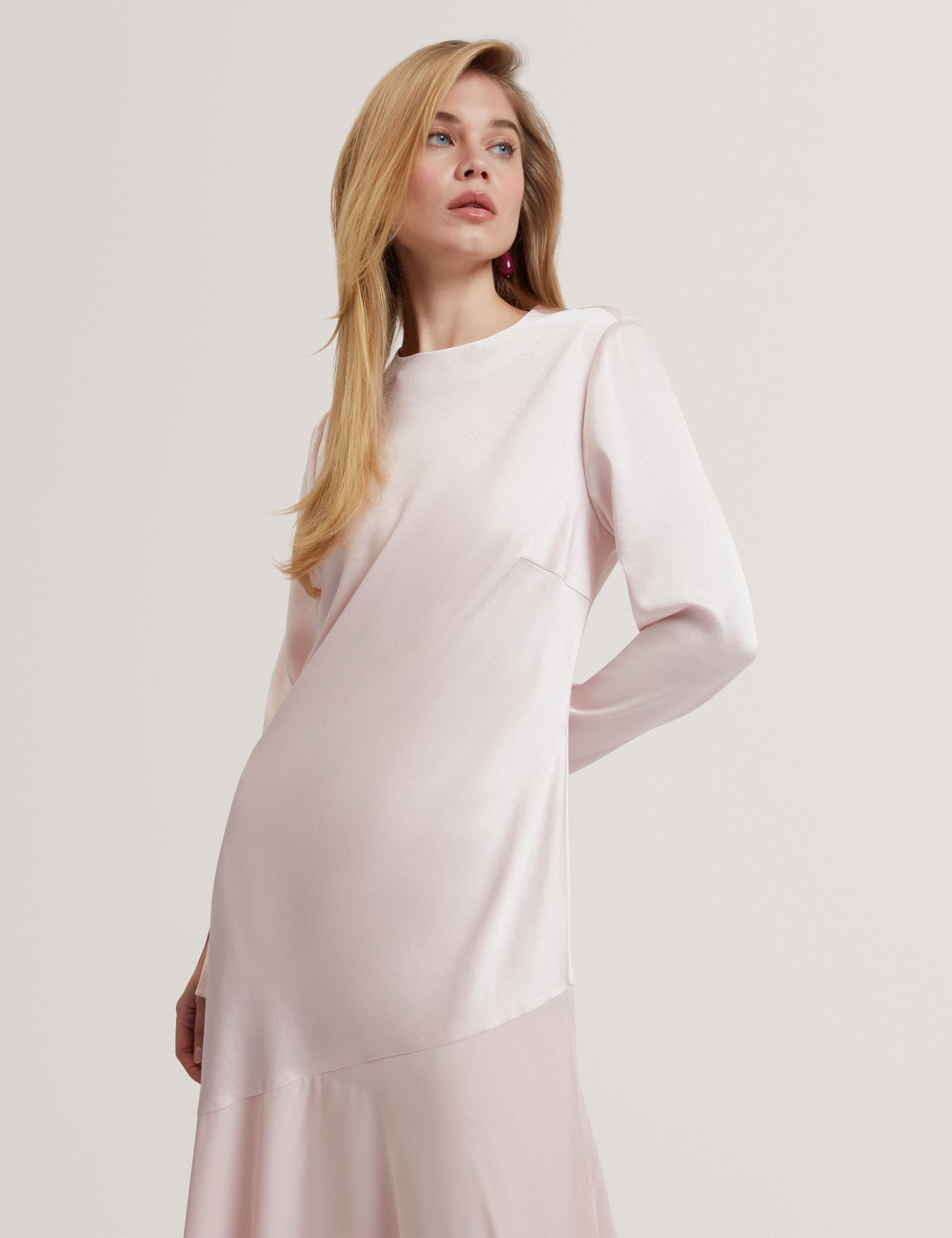 Satin Diagonal Waist Maxi Dress 7 of 7