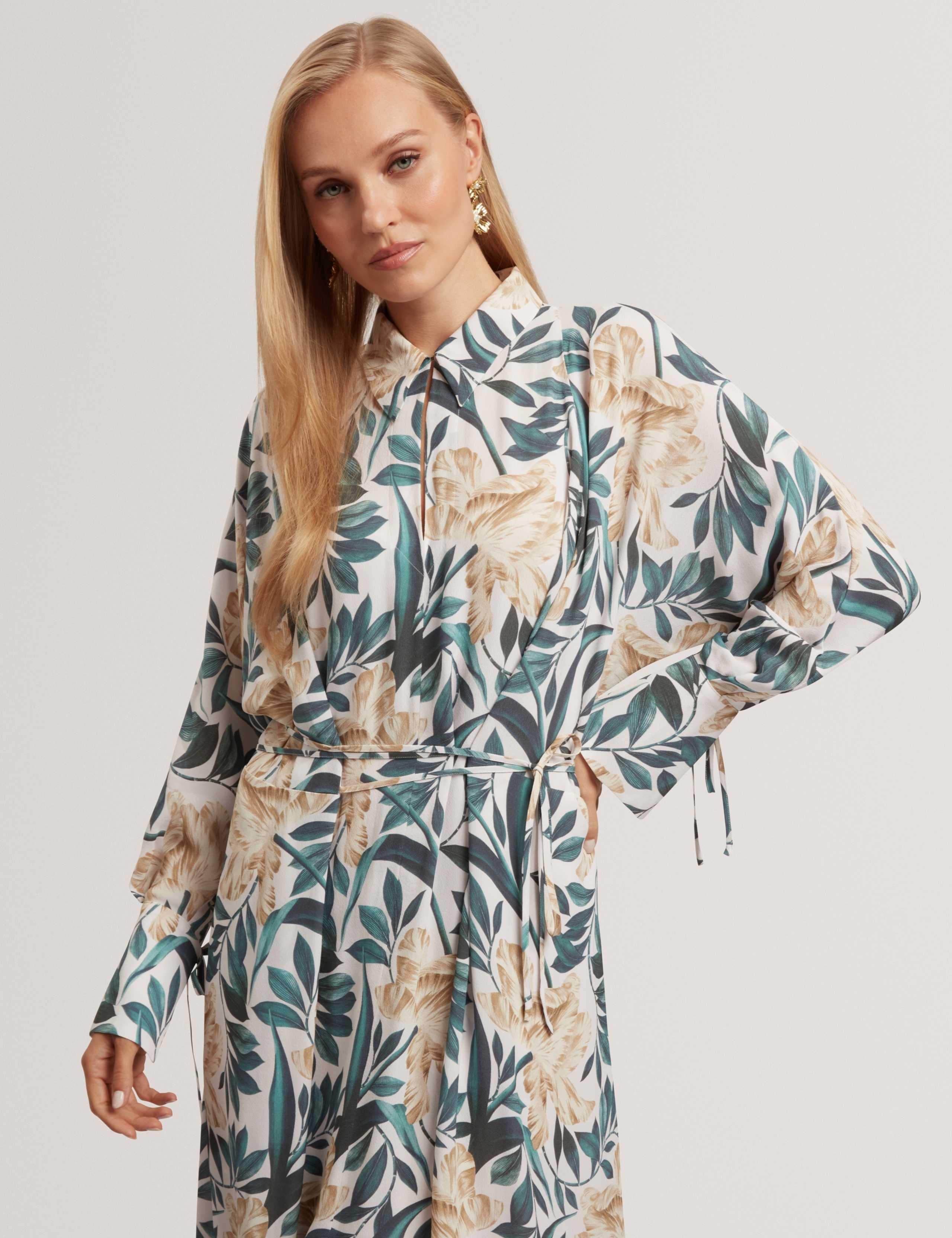 Floral Tie Detail Maxi Shirt Dress 3 of 5