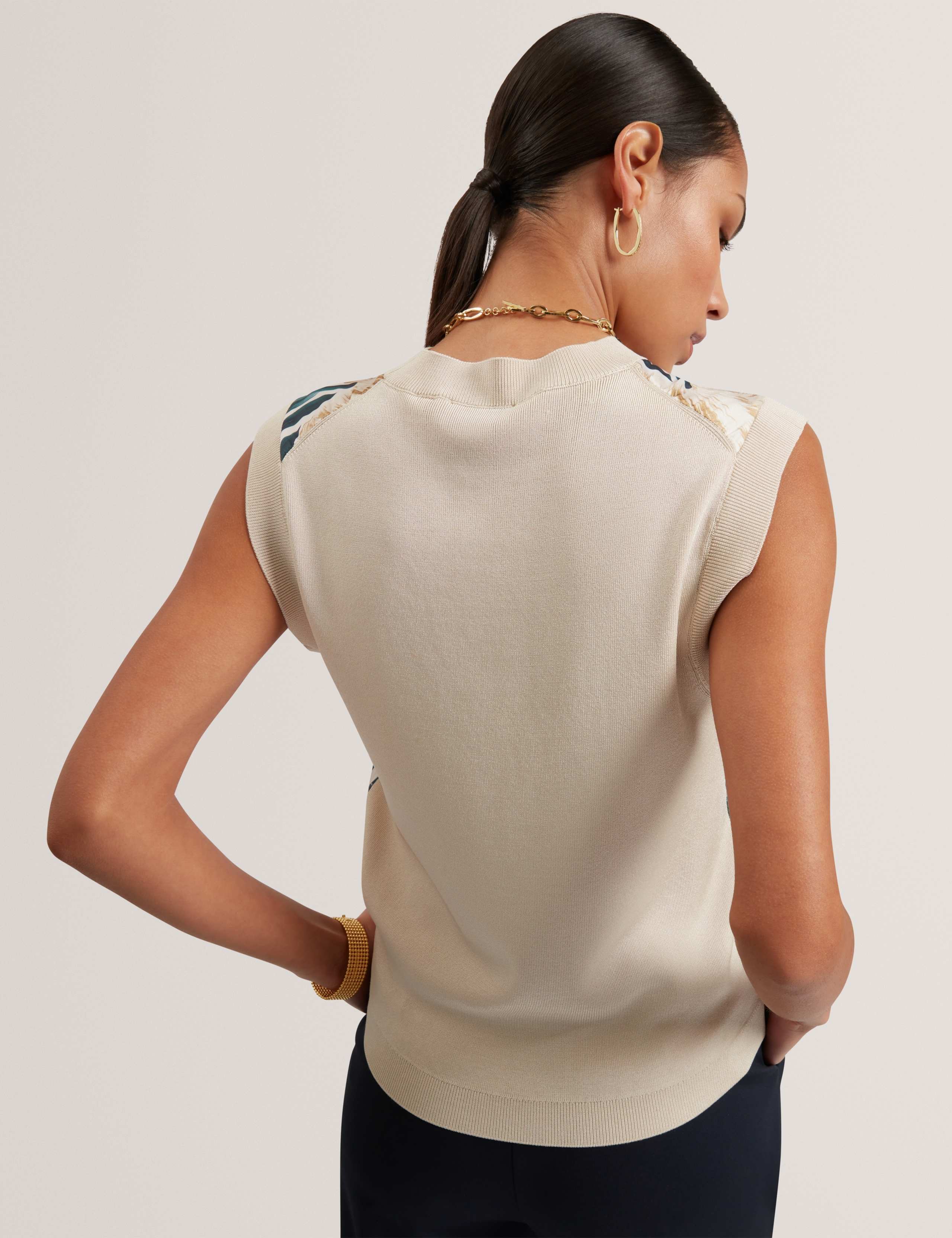 Floral Crew Neck Woven Front Vest Top 6 of 6