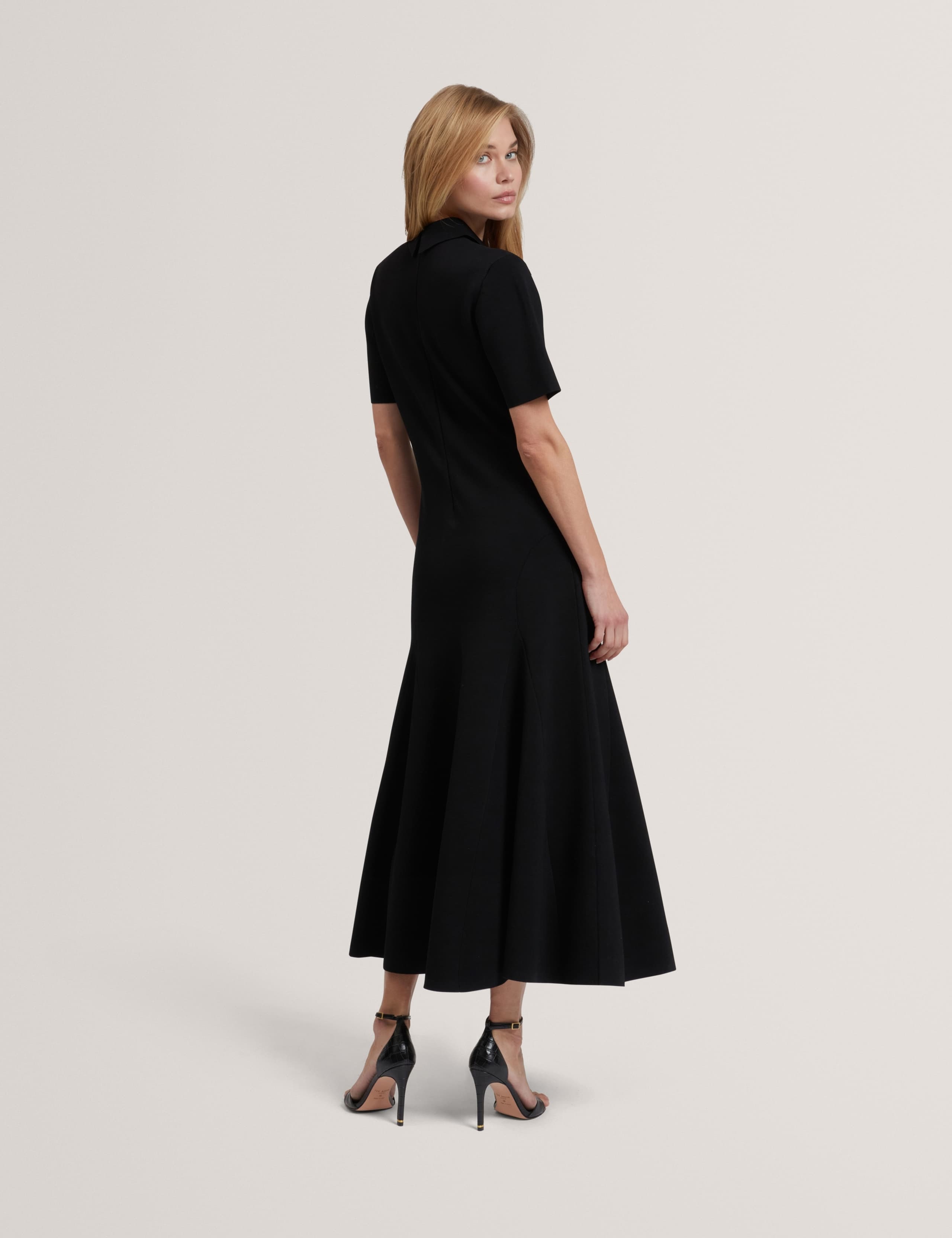 Textured Polo Collar Midaxi Shirt Dress 7 of 7