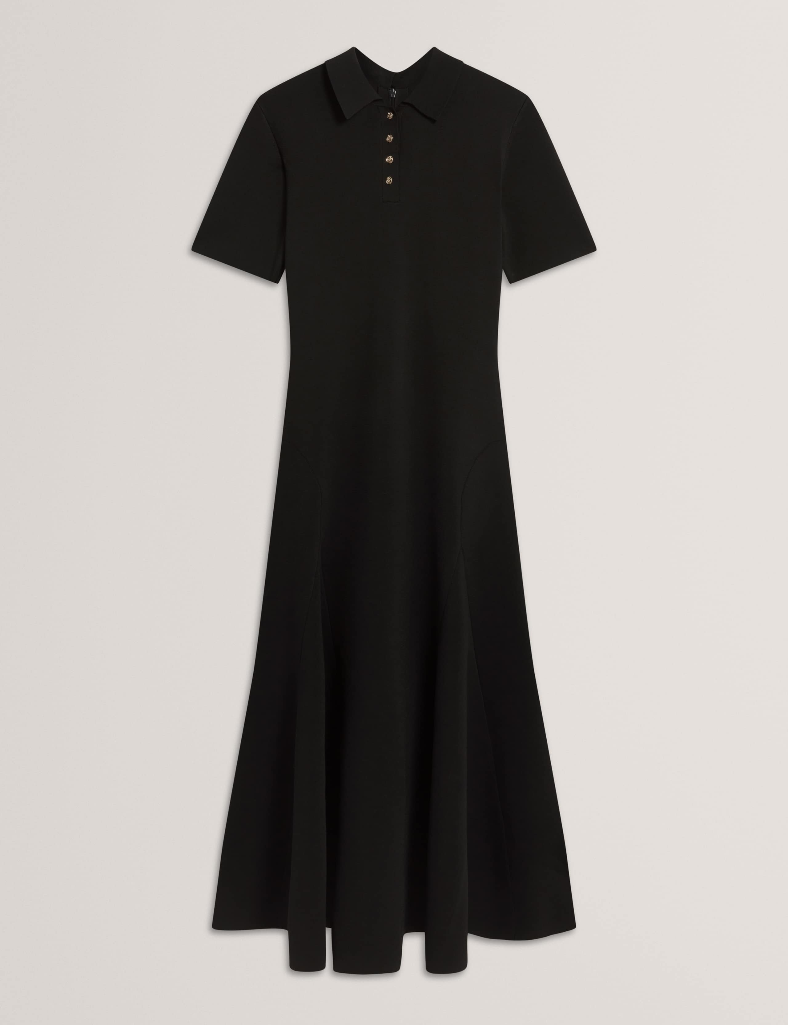 Textured Polo Collar Midaxi Shirt Dress 2 of 7