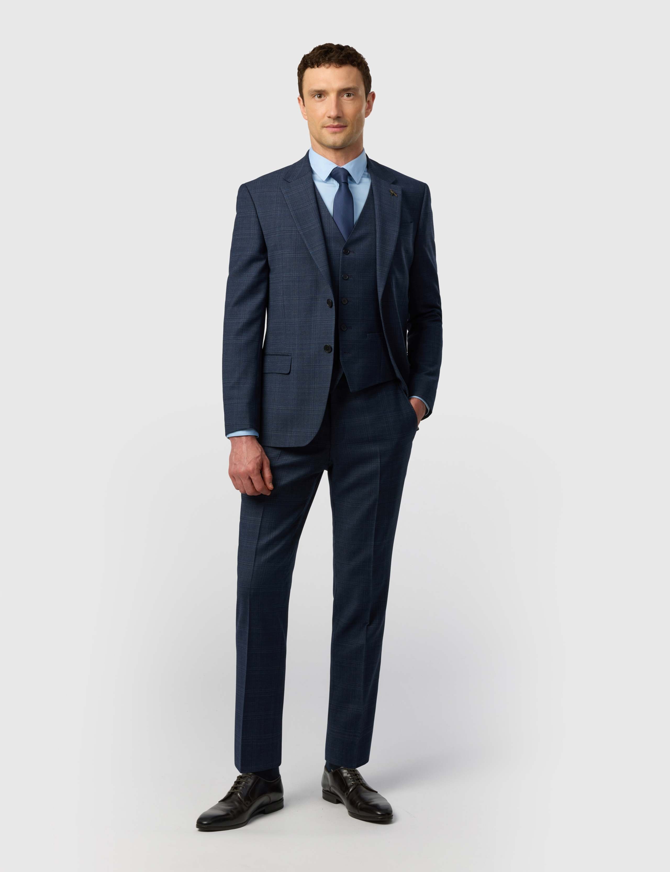 Slim Fit Wool Blend Check Suit Jacket 2 of 9