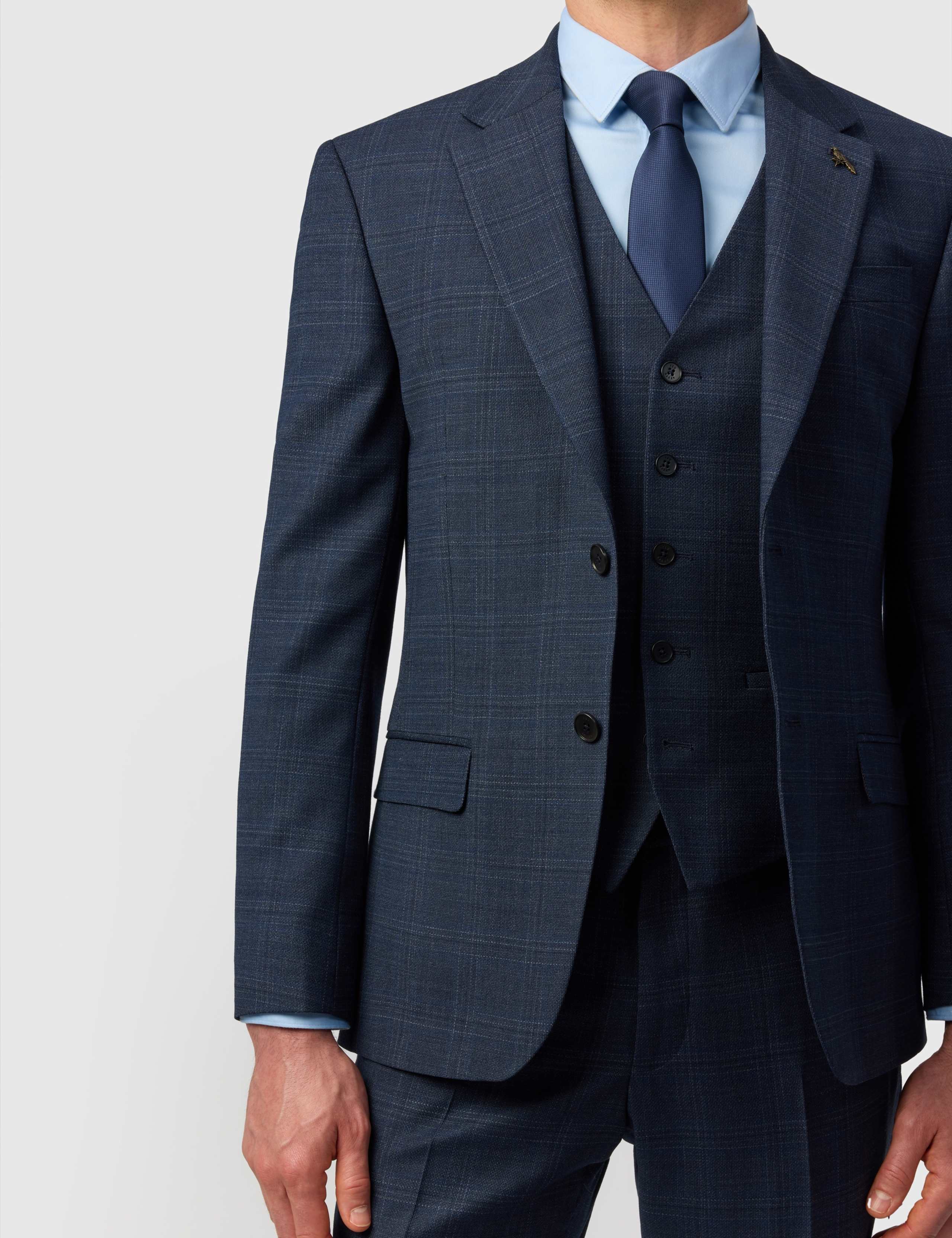 Slim Fit Wool Blend Check Suit Jacket 7 of 9
