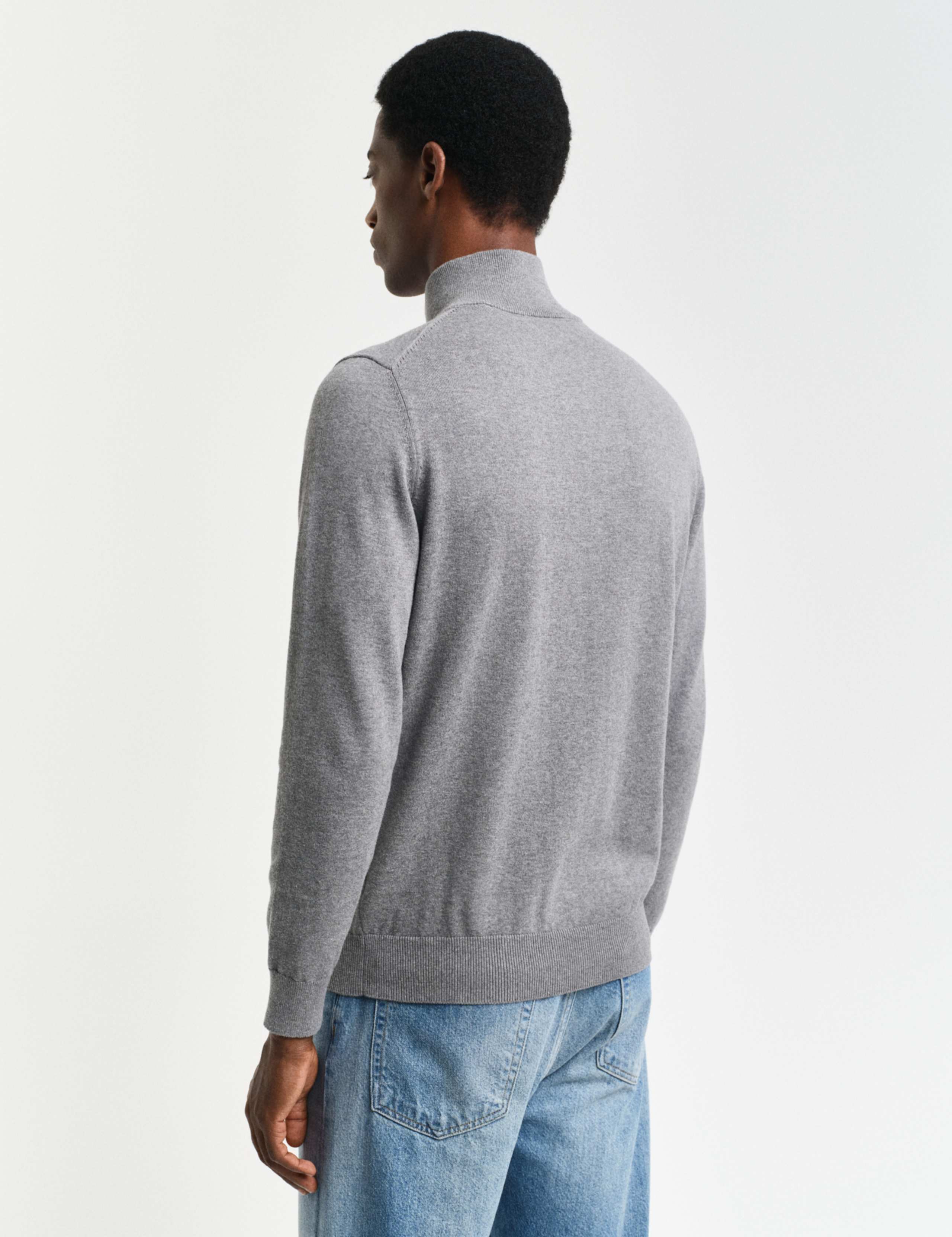 Pure Cotton Funnel Neck Half Zip Jumper 2 of 4