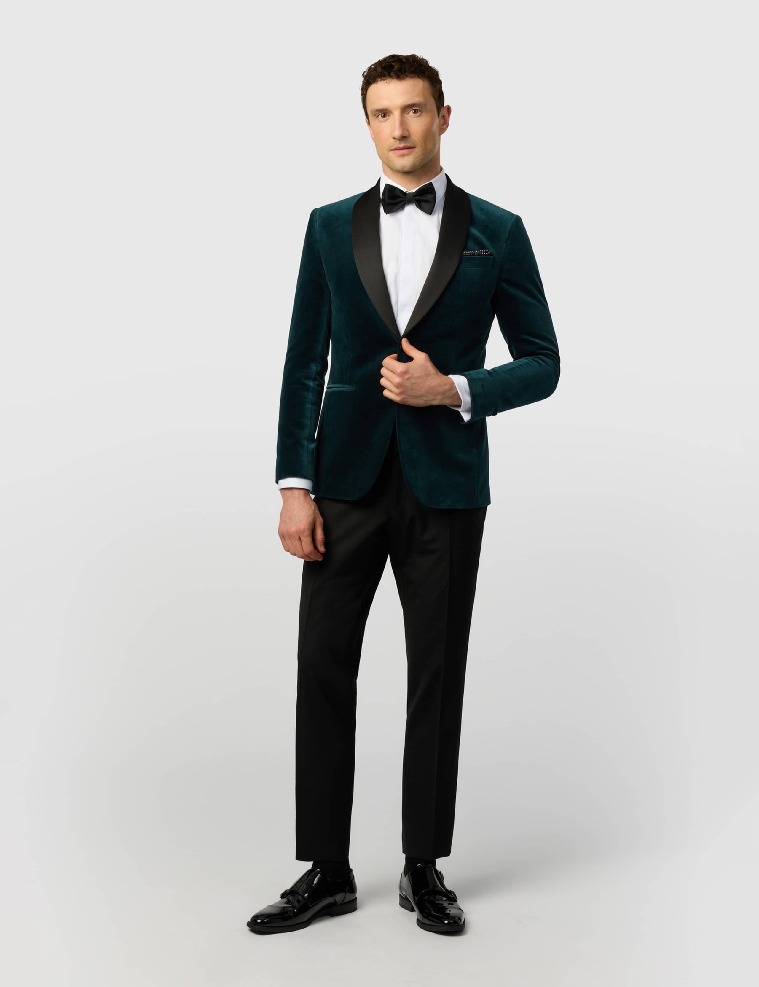 Slim Fit Pure Cotton Velvet Tuxedo Jacket 2 of 6