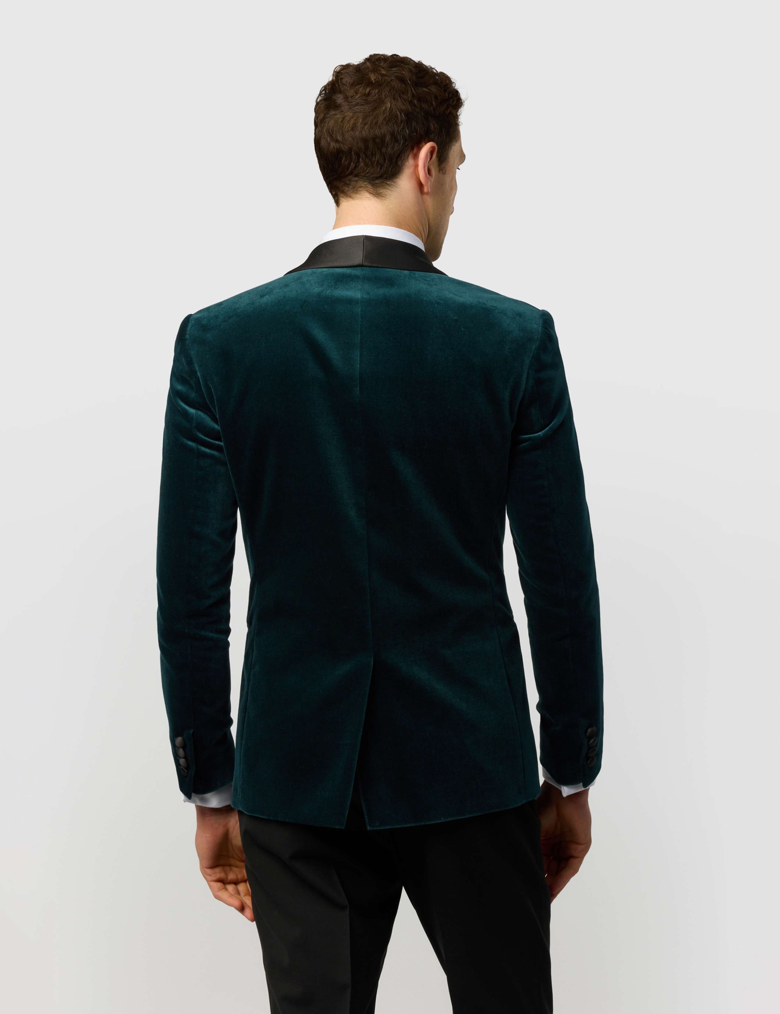 Slim Fit Pure Cotton Velvet Tuxedo Jacket 3 of 6