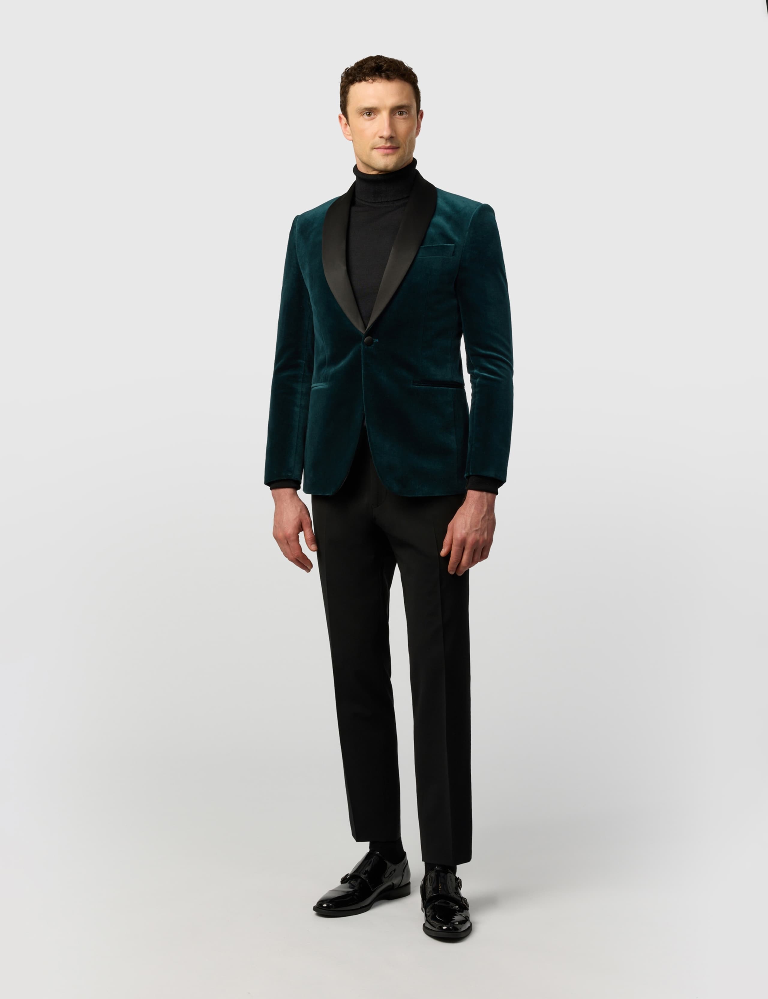 Slim Fit Pure Cotton Velvet Tuxedo Jacket 4 of 6
