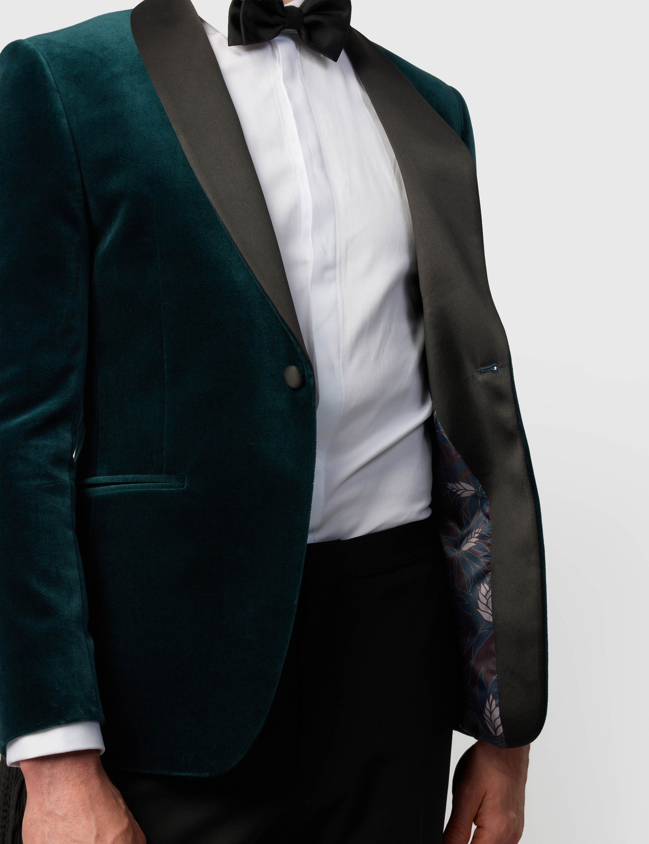 Slim Fit Pure Cotton Velvet Tuxedo Jacket 6 of 6