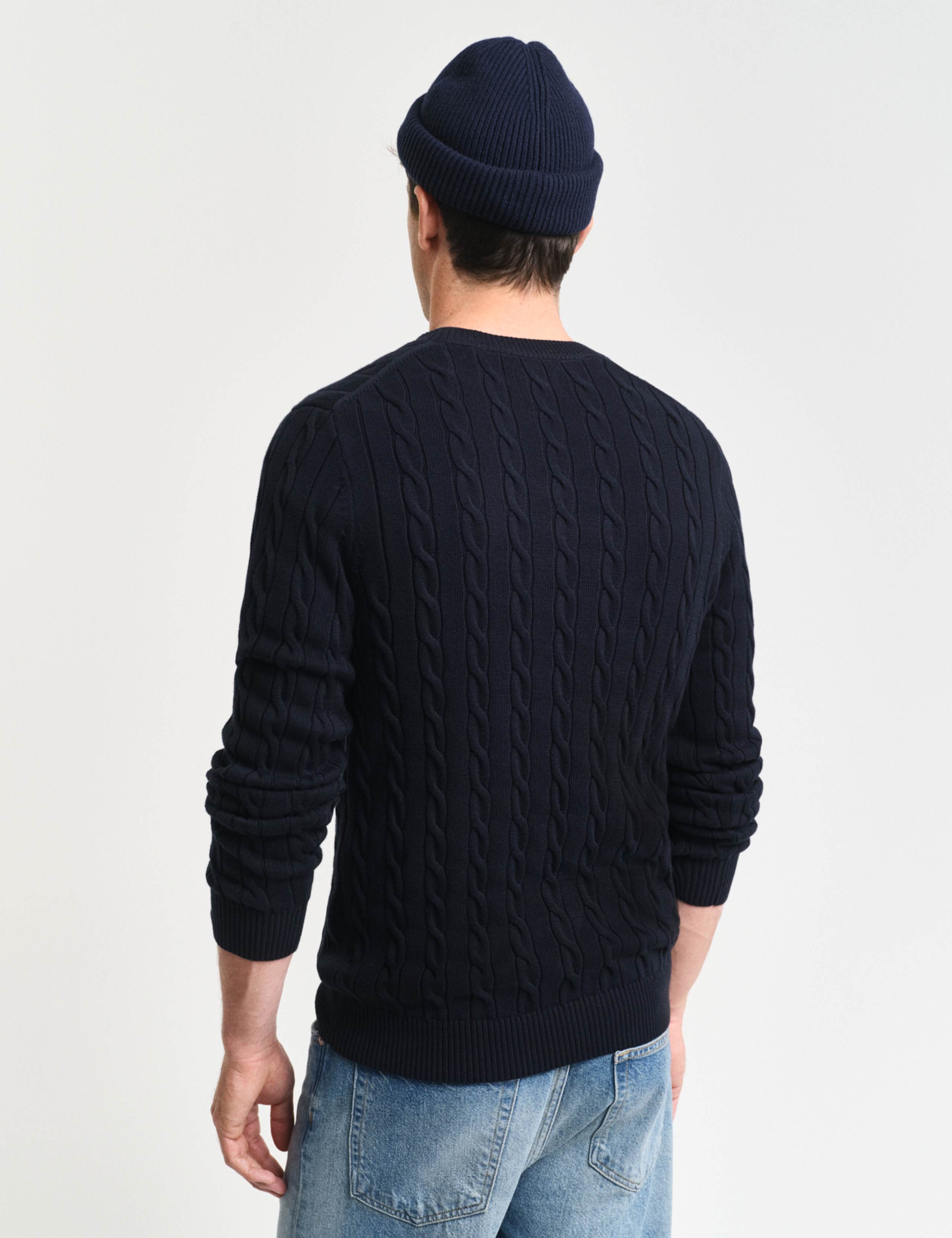 Pure Cotton Cable Crew Neck Jumper 4 of 4