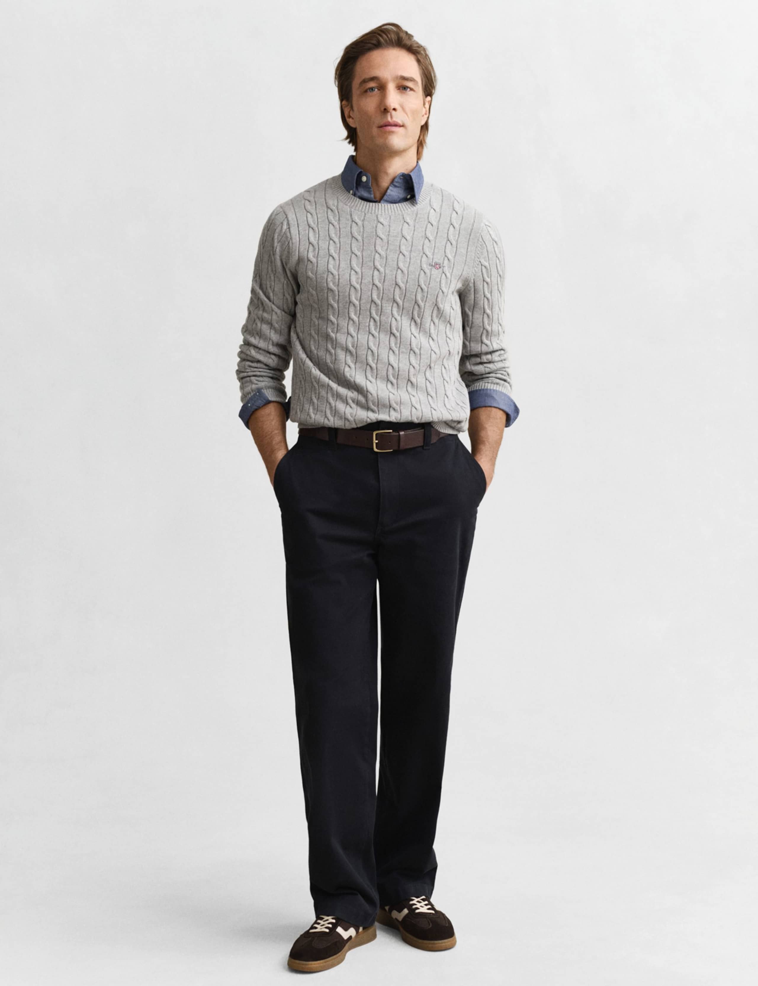 Pure Cotton Cable Crew Neck Jumper 2 of 4