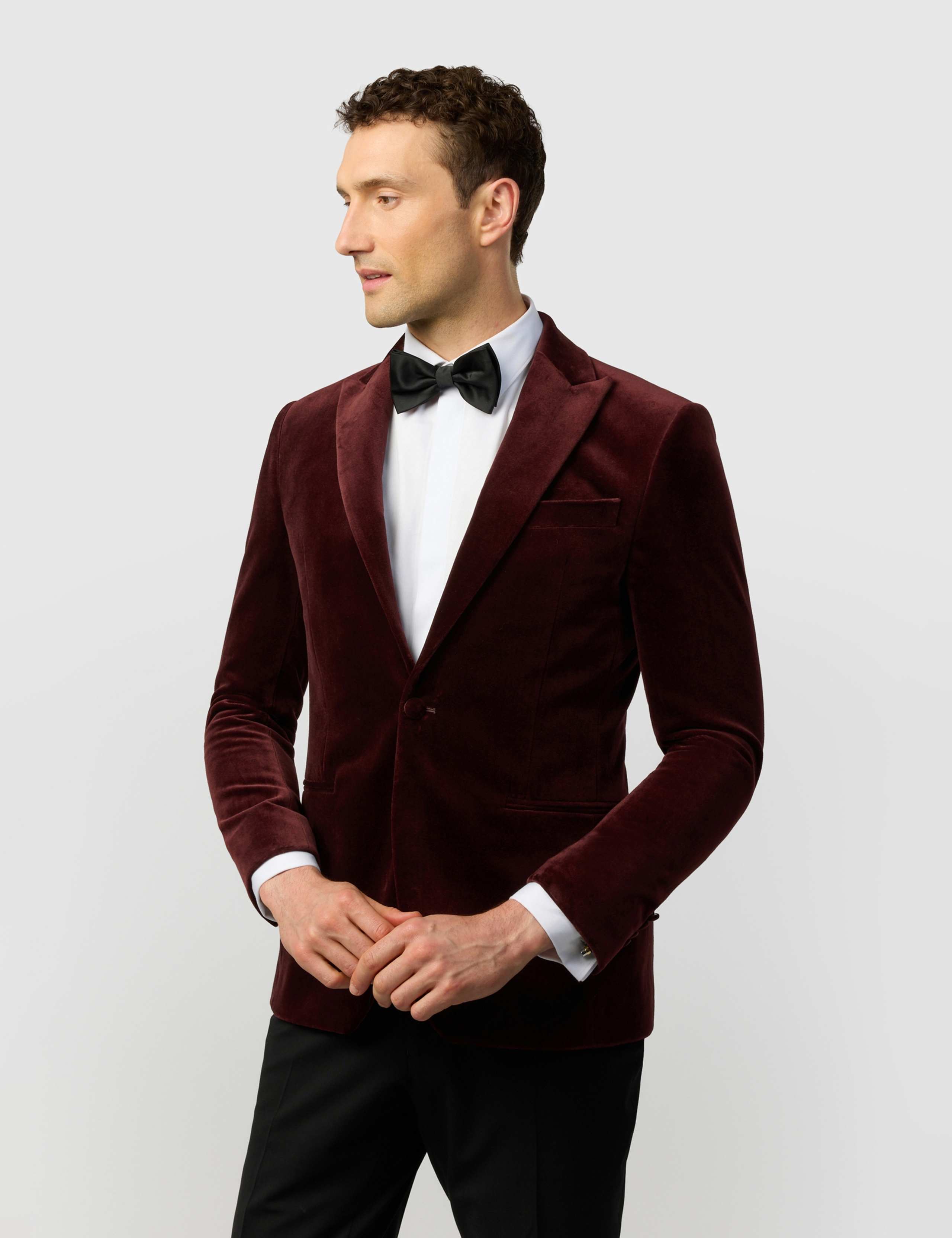 Slim Fit Pure Cotton Velvet Tuxedo Jacket 1 of 6