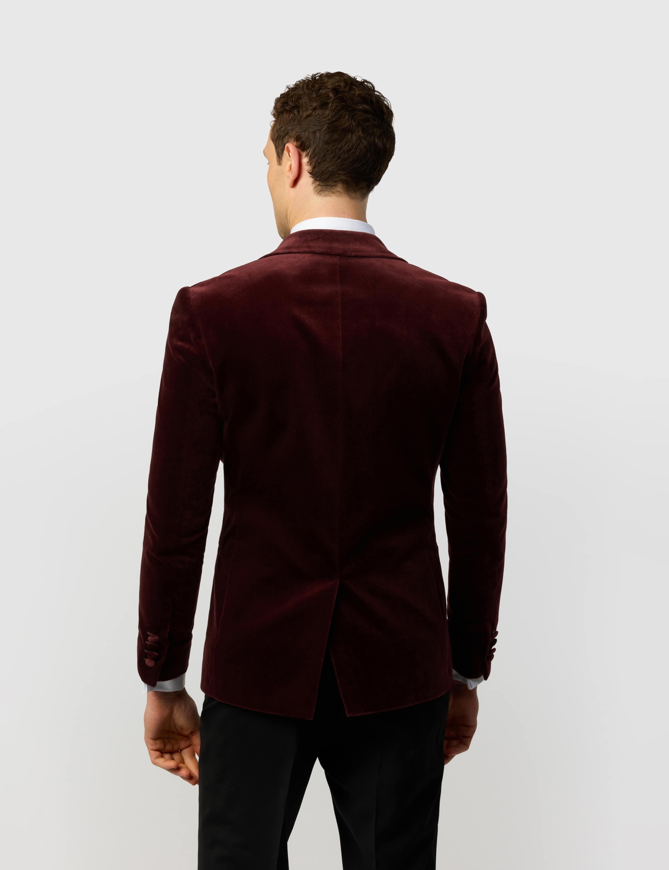 Slim Fit Pure Cotton Velvet Tuxedo Jacket 3 of 6