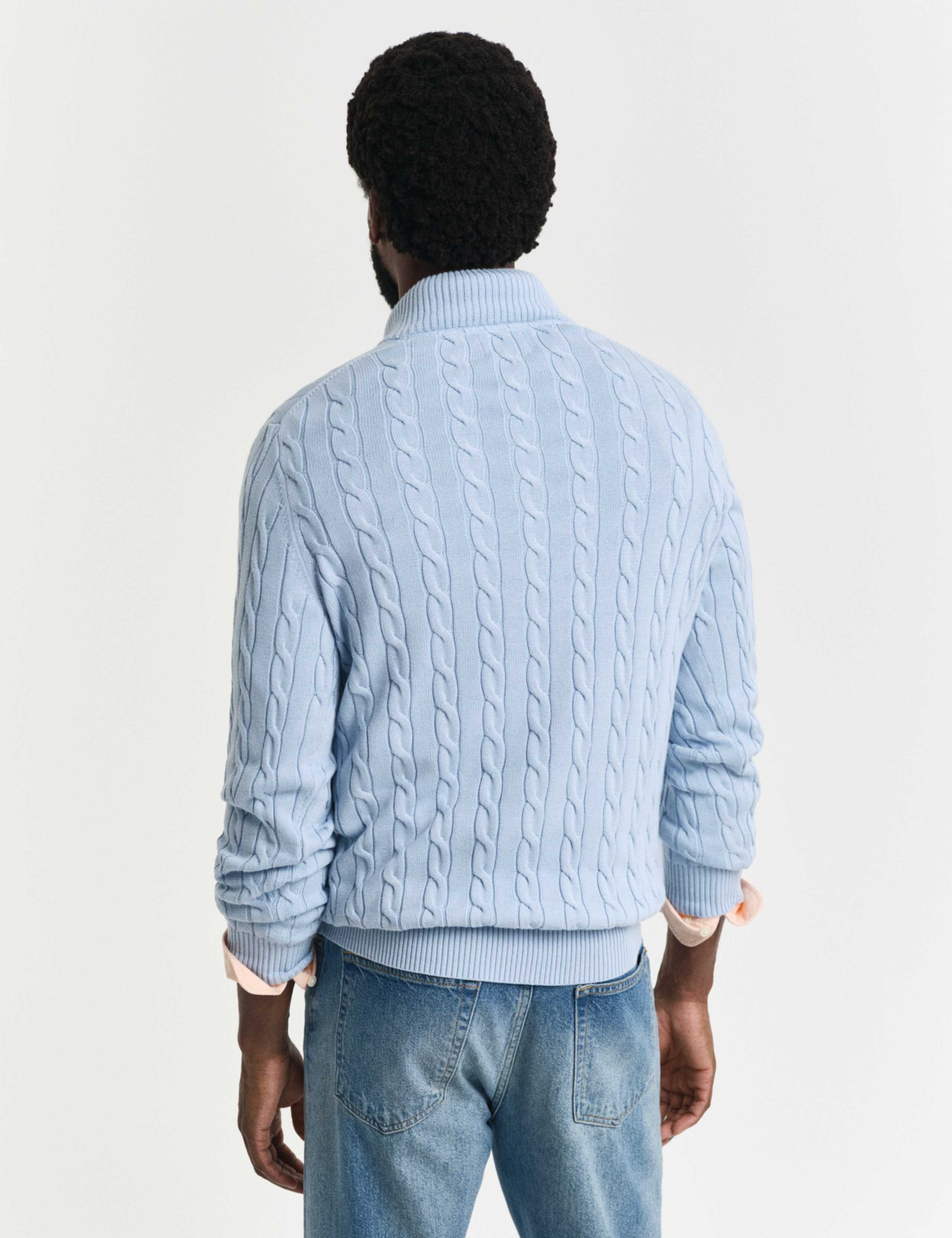 Pure Cotton Cable Knit Half Zip Jumper 2 of 4