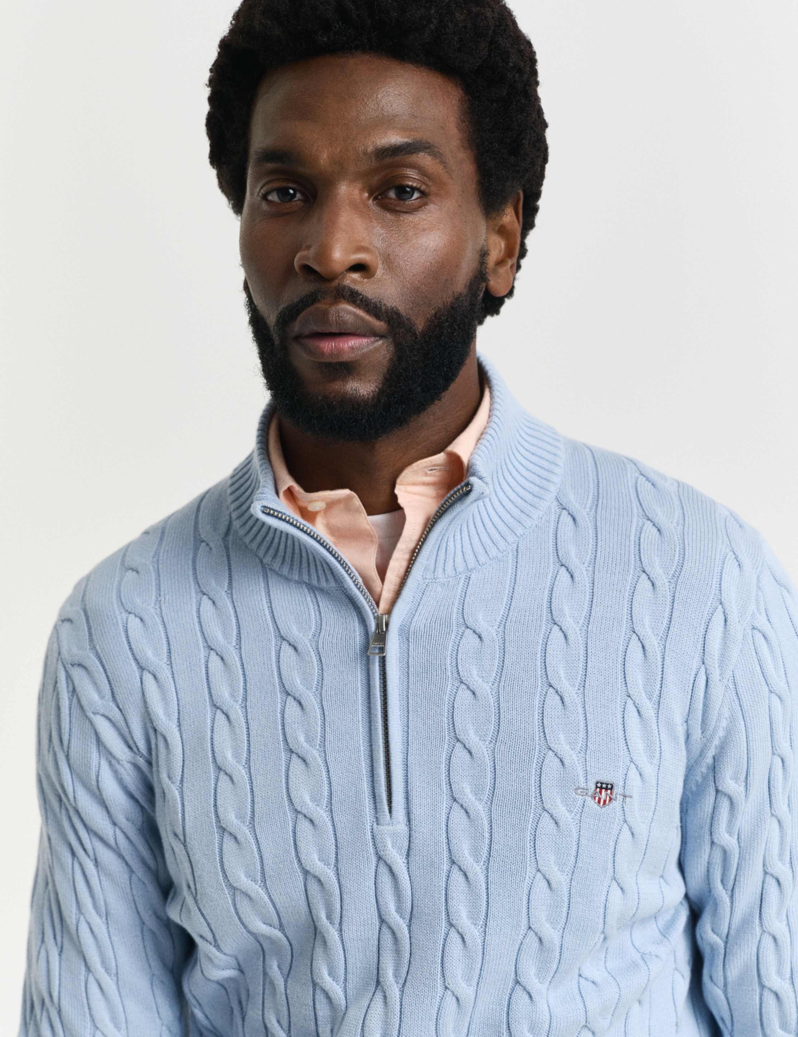 Pure Cotton Cable Knit Half Zip Jumper 4 of 4