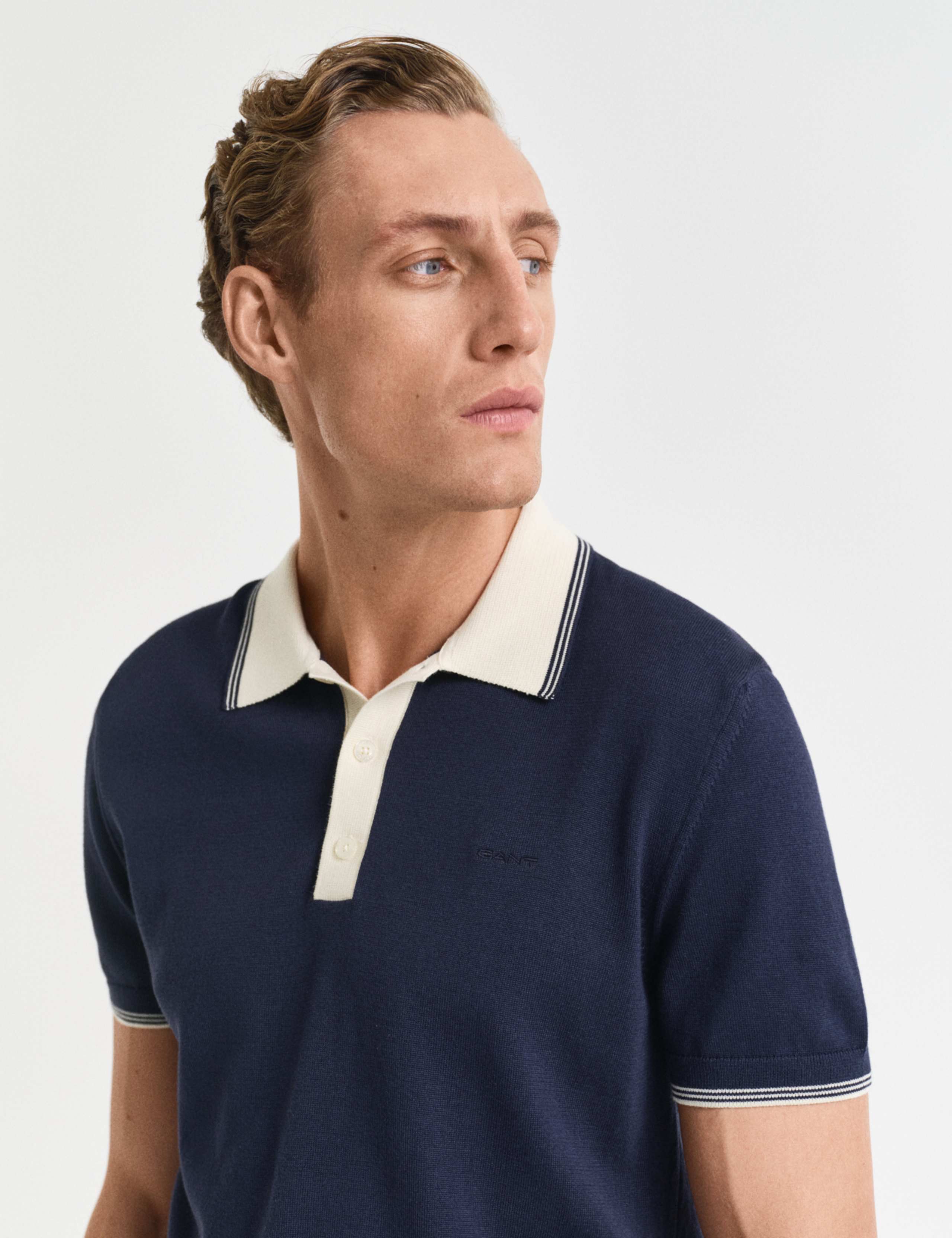 Cotton Modal Tipped Collar Polo Shirt 4 of 4