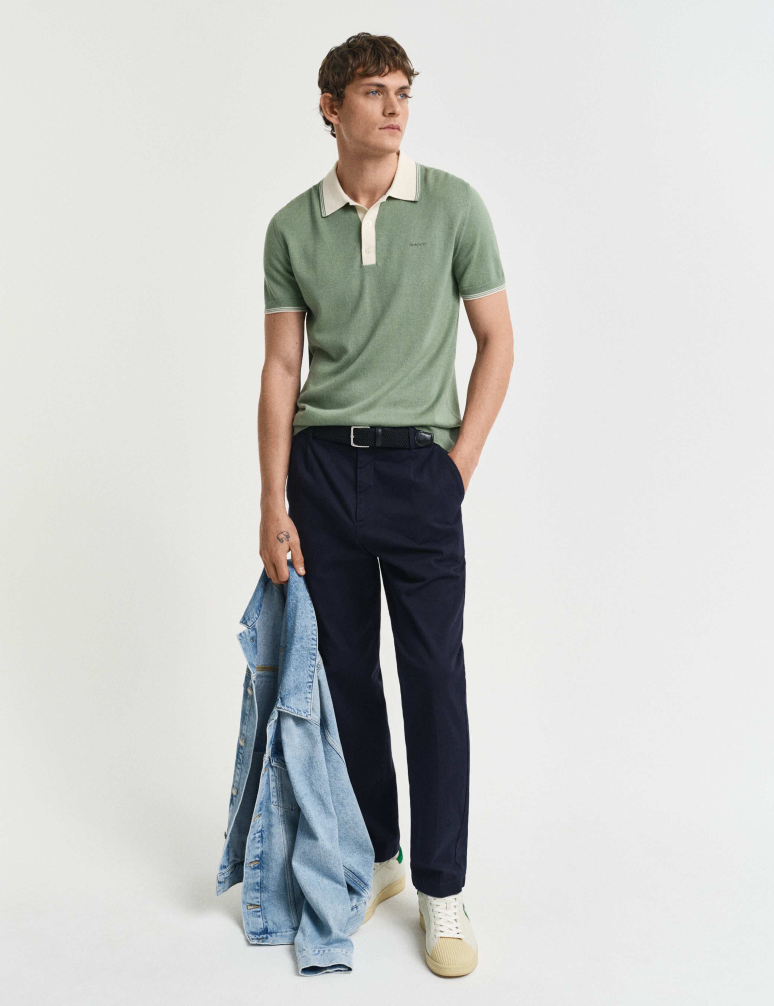 Cotton Modal Tipped Collar Polo Shirt 4 of 4