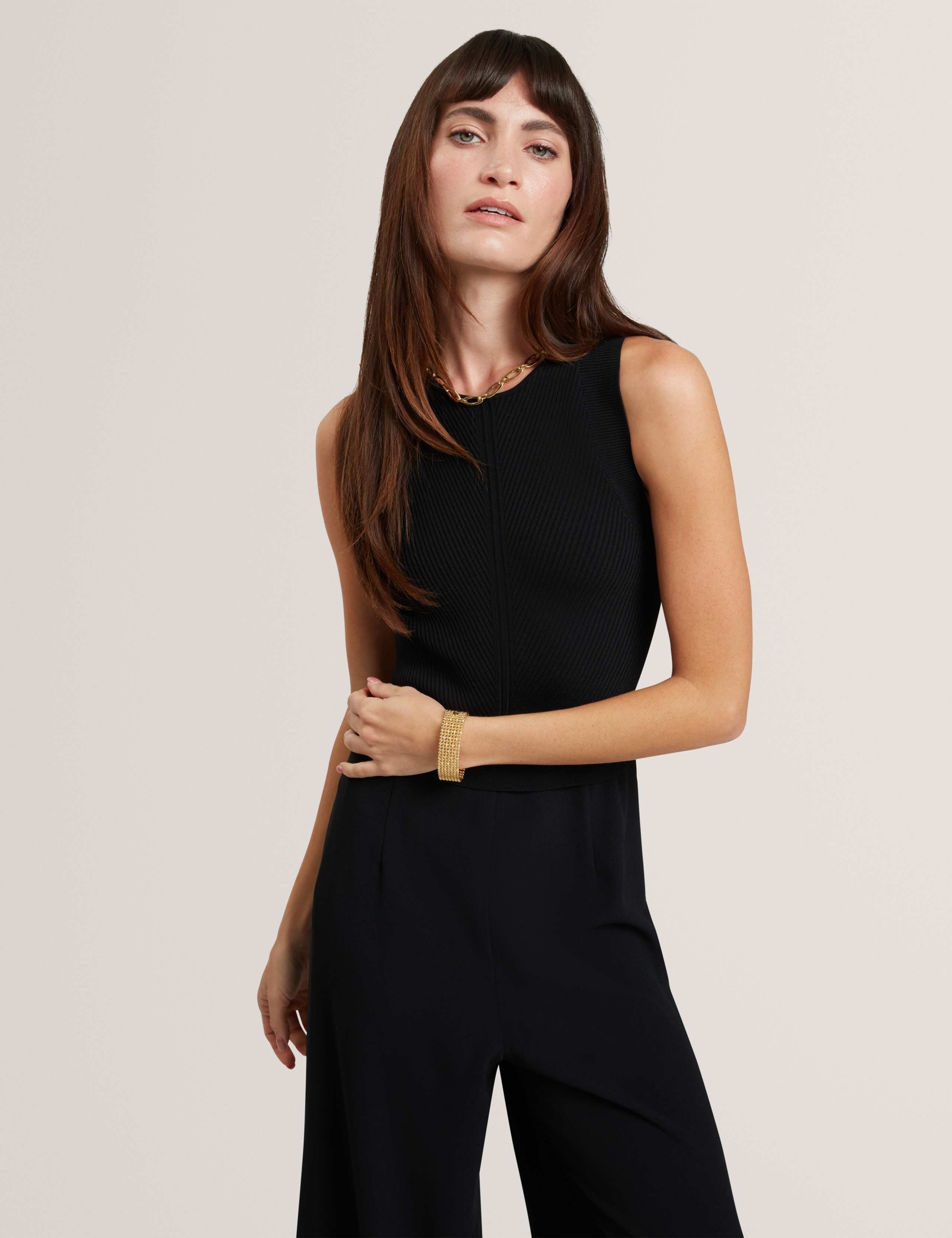 Knitted Top Racer Back Sleeveless Jumpsuit 3 of 7