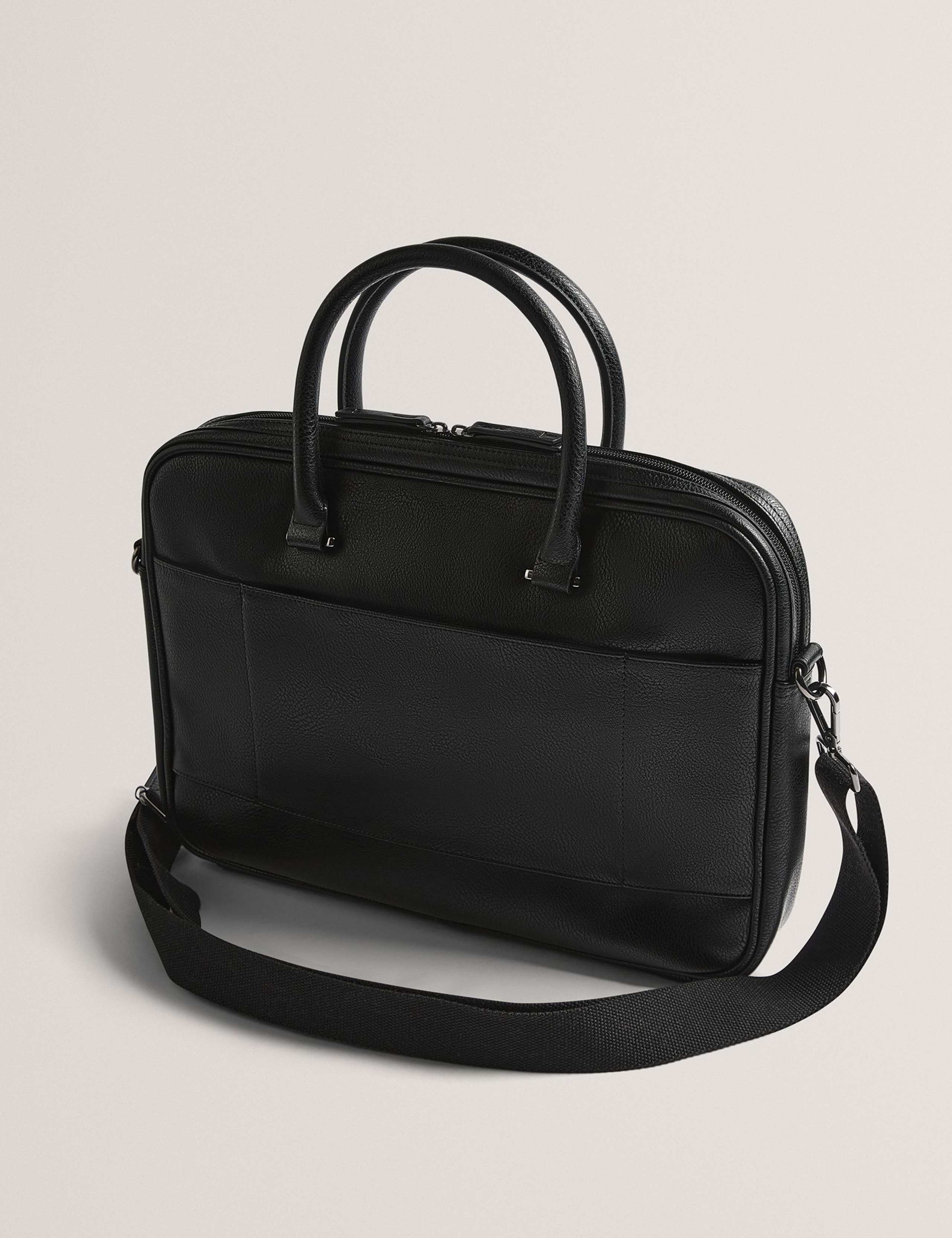 Faux Leather Pebble Grain Laptop Bag 2 of 4