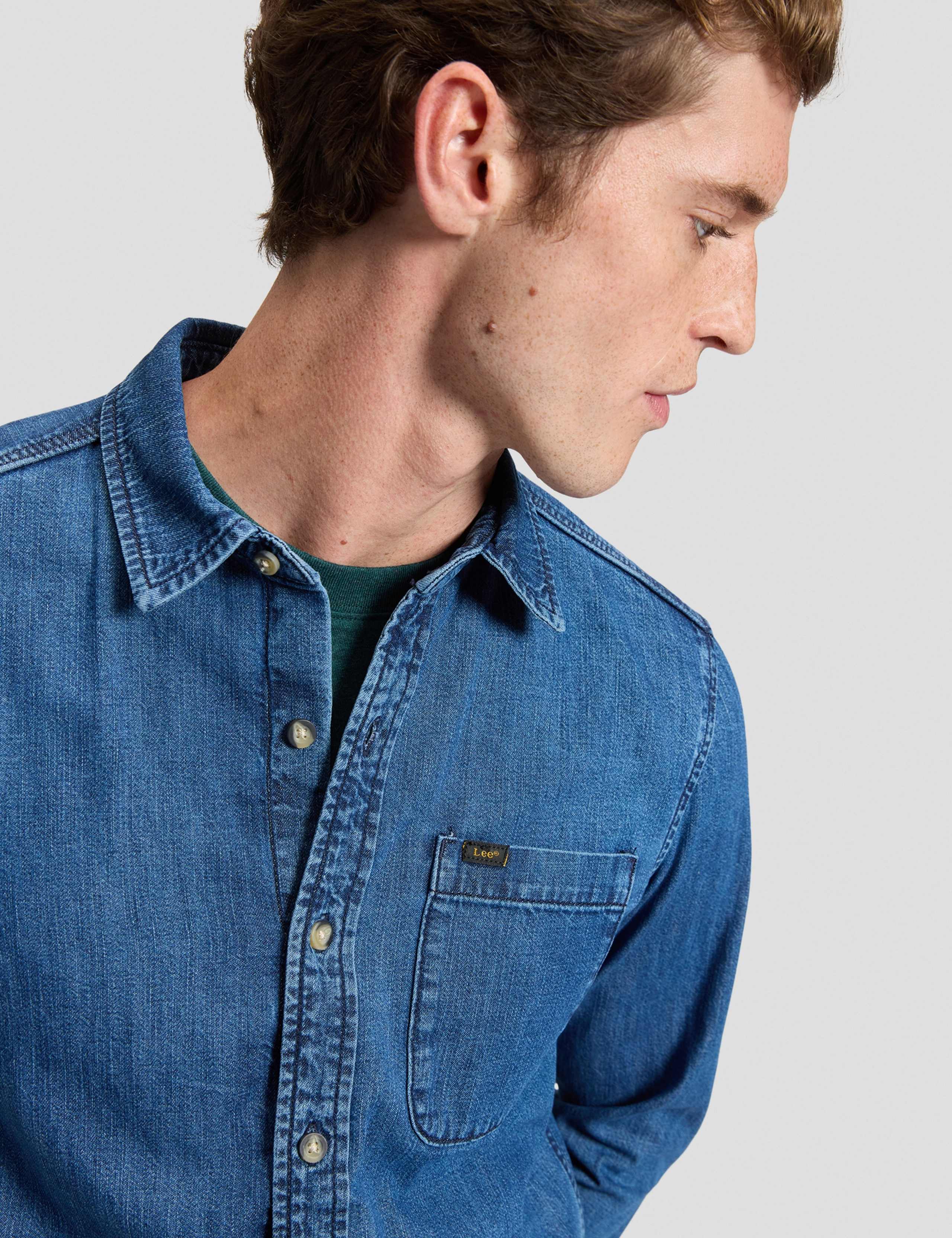 Leesure Regular Fit Pure Cotton Denim Shirt 5 of 6