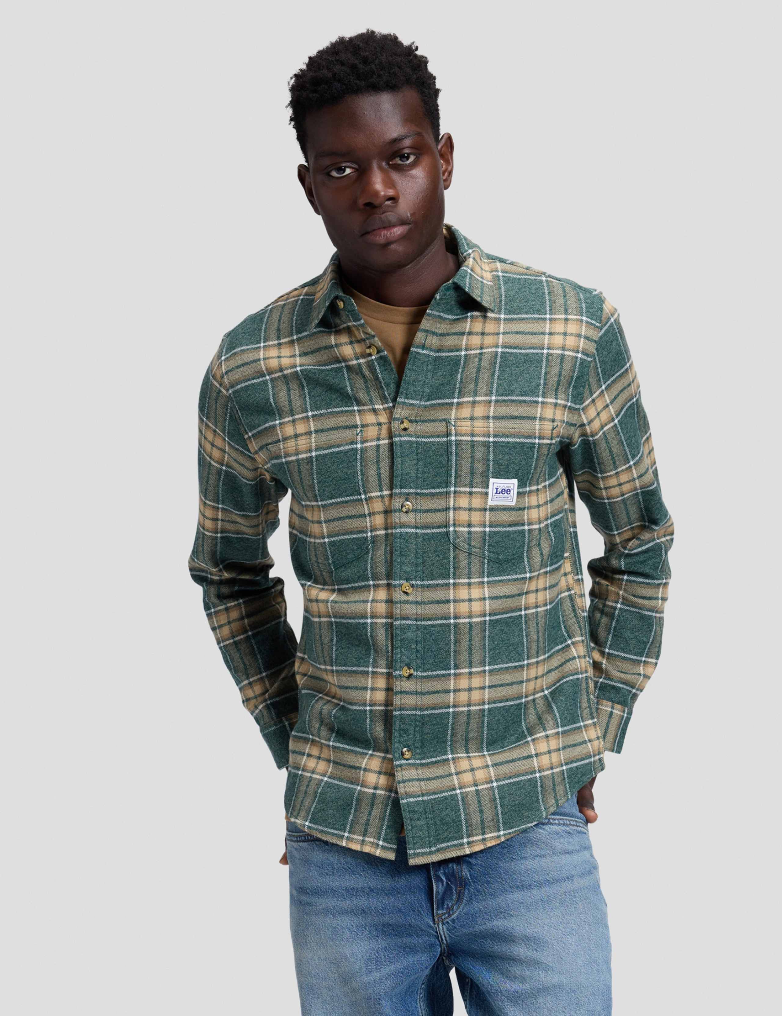 Relaxed Fit Pure Cotton Checked Workwear Shirt 1 of 6