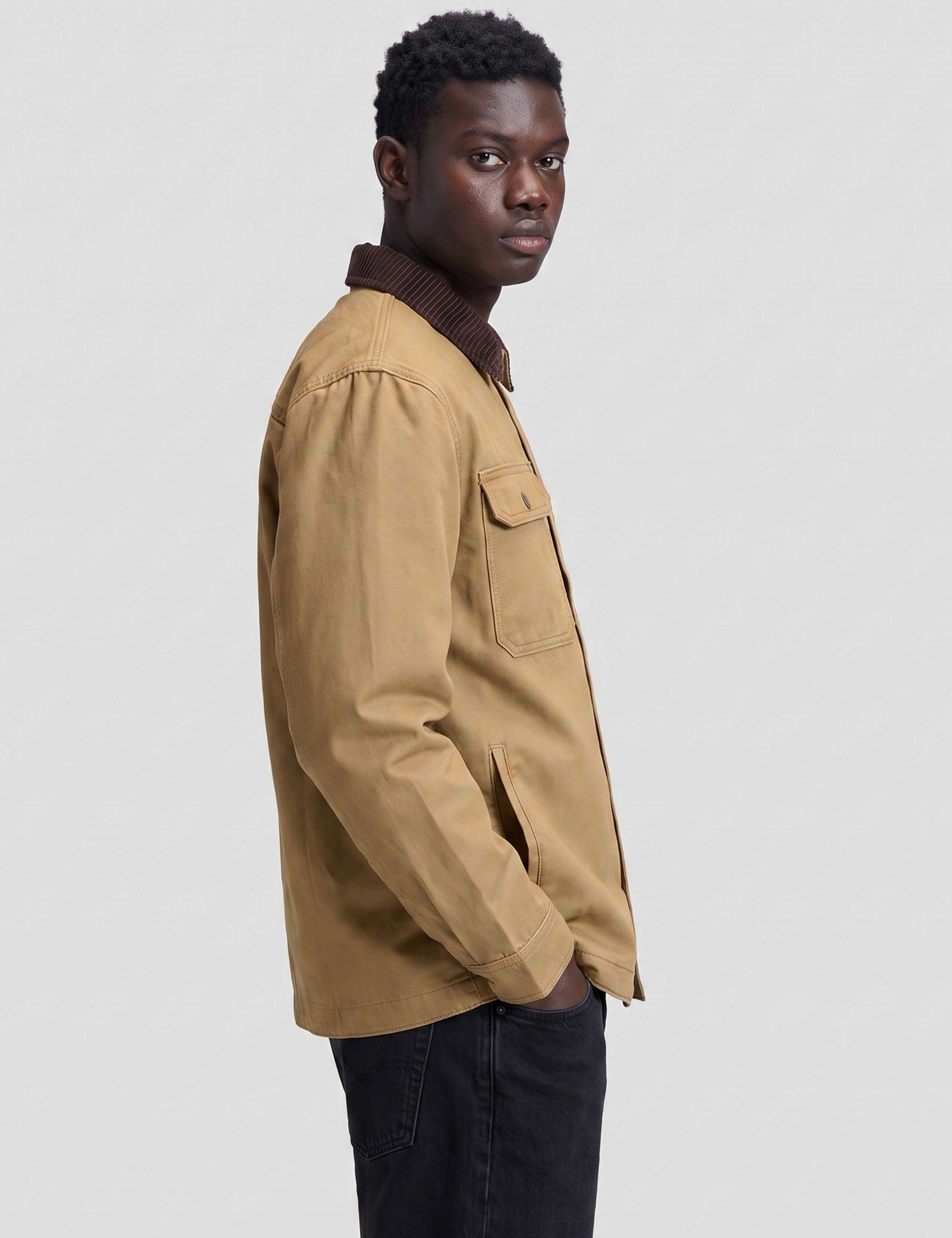 Relaxed Pure Cotton Cord Collar Overshirt 4 of 6