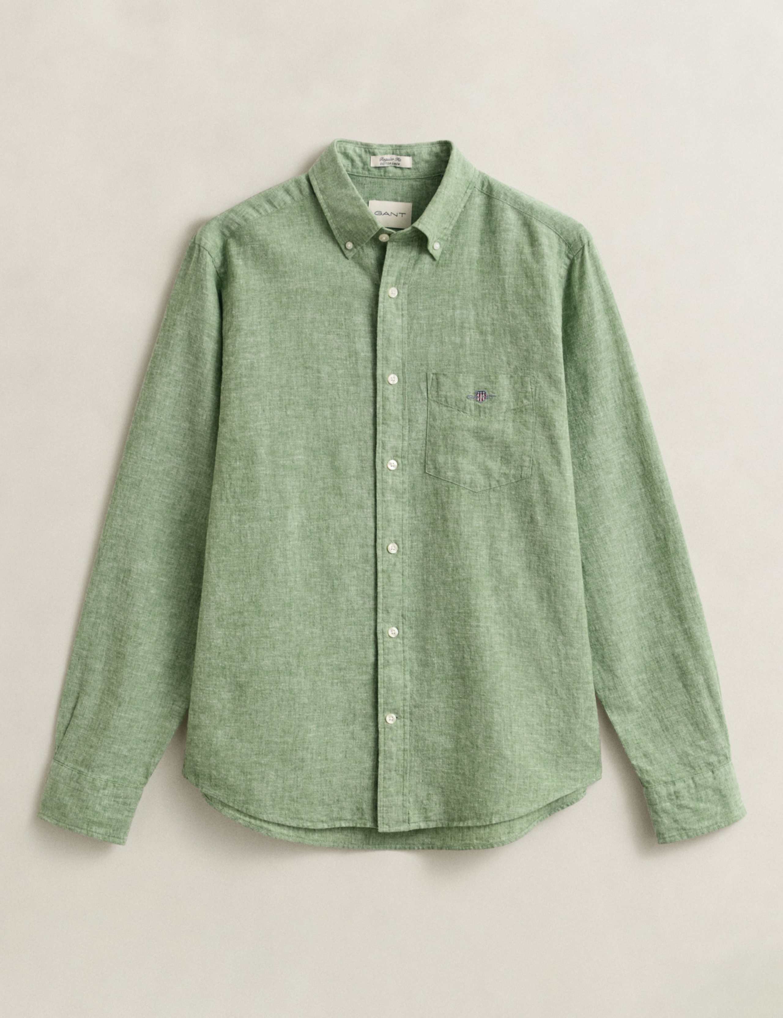 Regular Fit Linen Rich Oxford Shirt 7 of 7