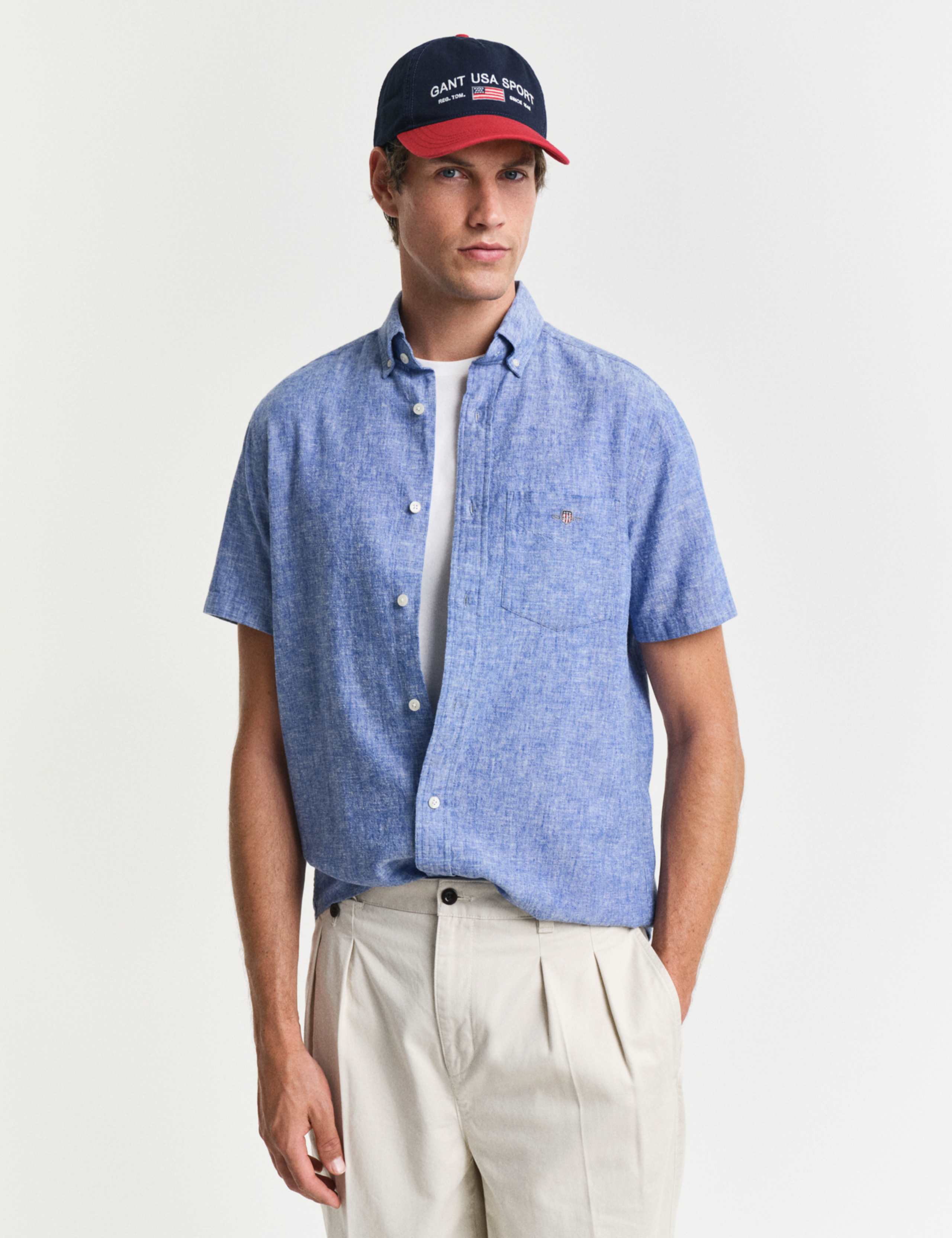 Regular Fit Linen Rich Short Sleeve Shirt 5 of 5