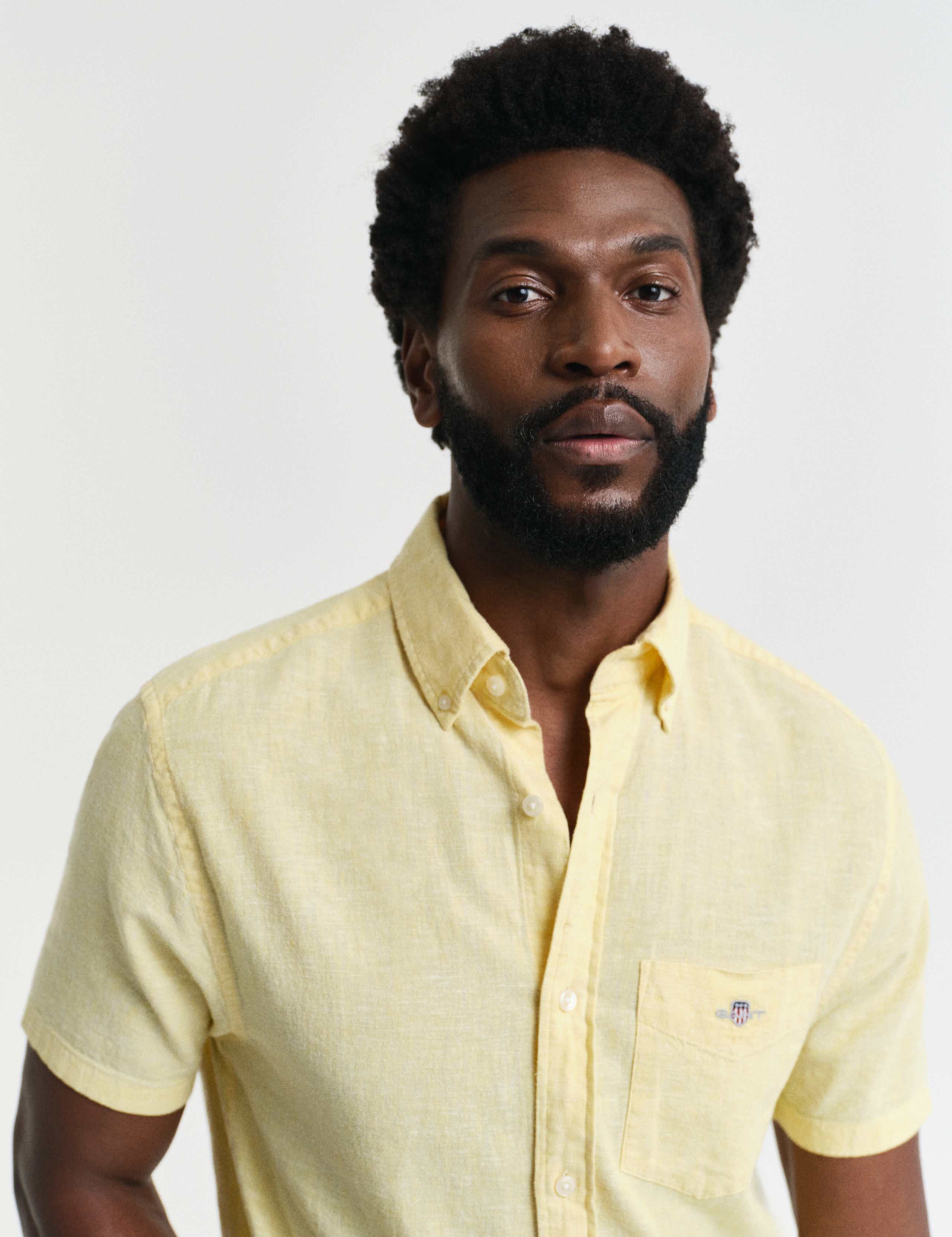 Regular Fit Linen Rich Short Sleeve Shirt 3 of 6