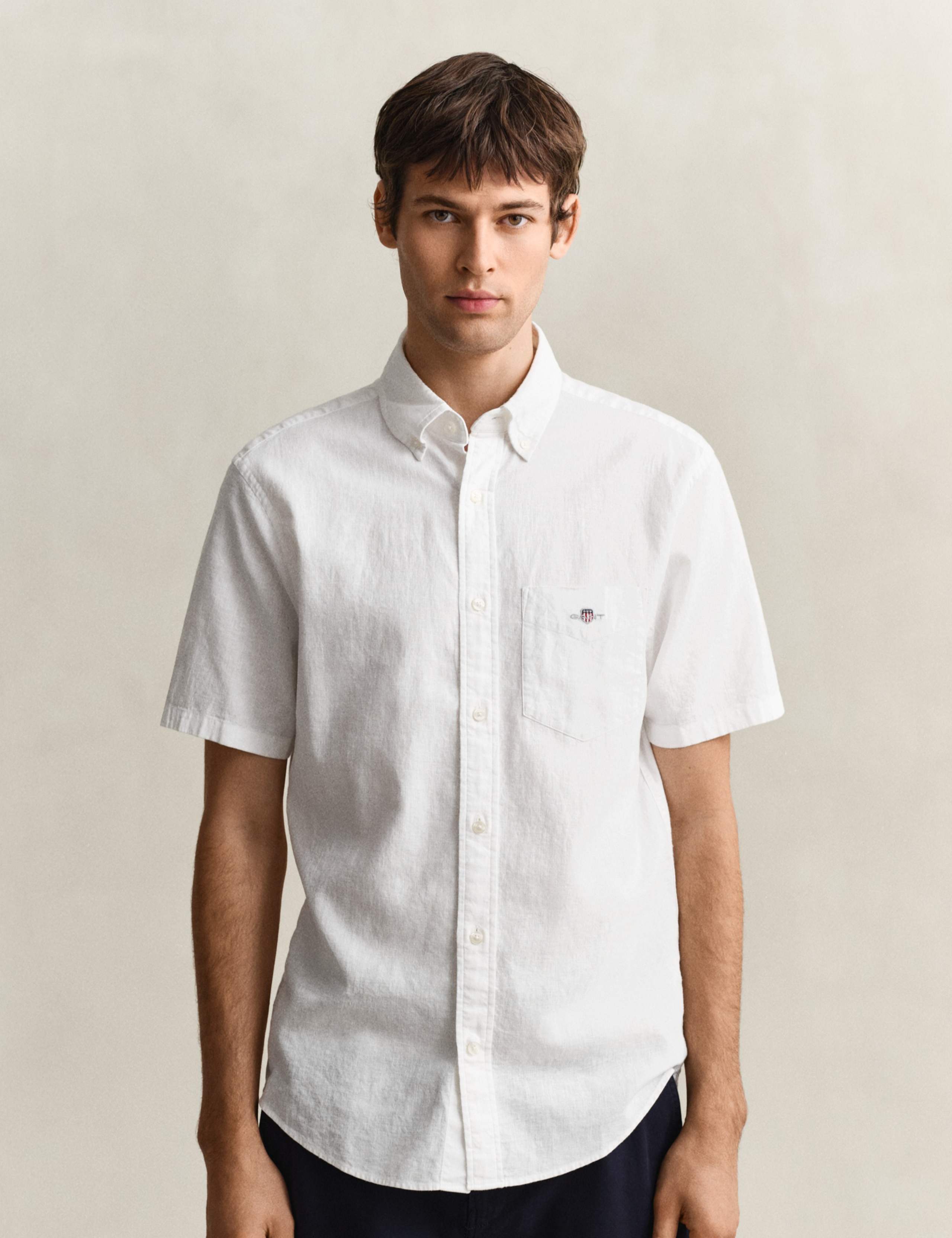 Regular Fit Linen Rich Short Sleeve Shirt 4 of 7